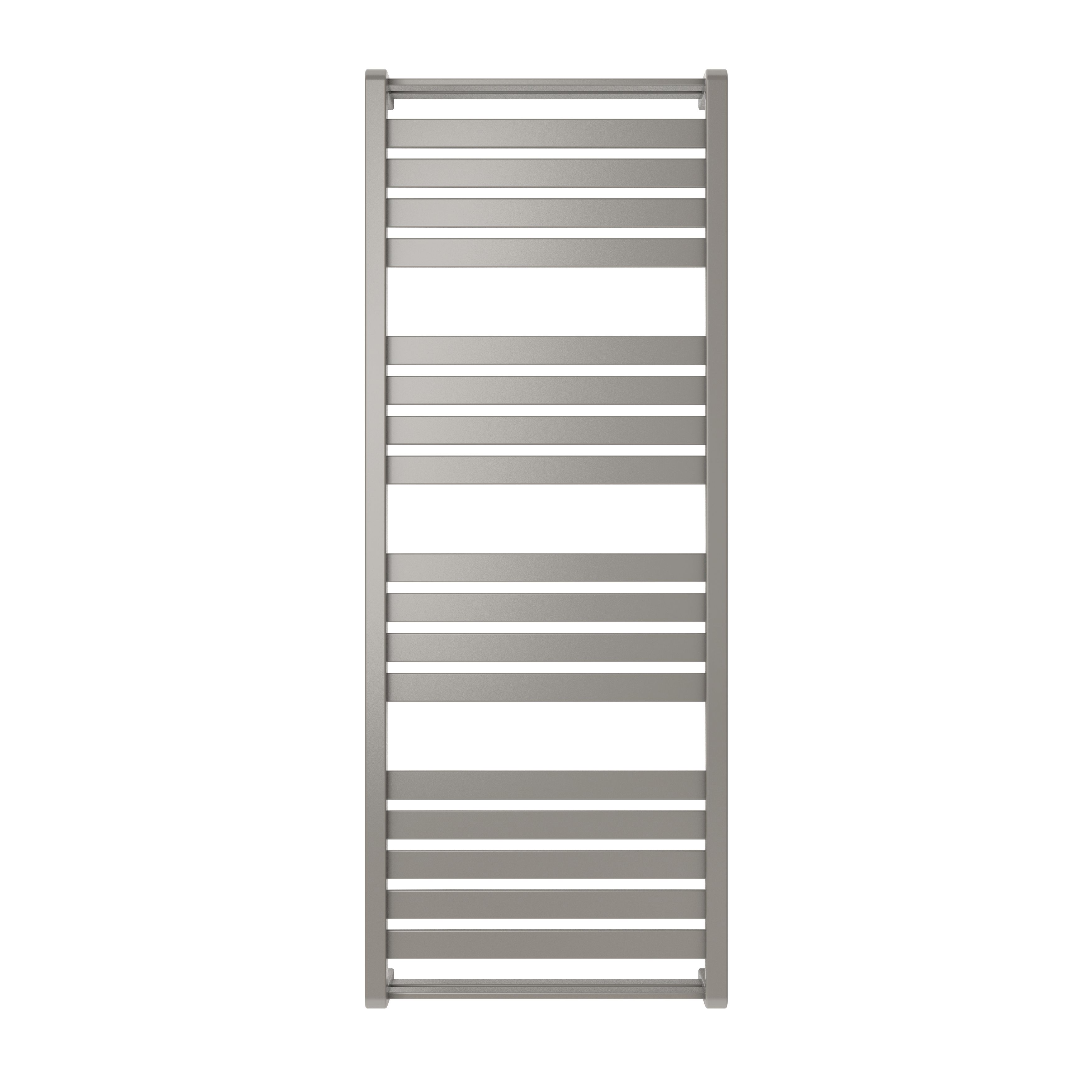 GoodHome Loreto Grey Flat Towel warmer (W)500mm x (H)1300mm