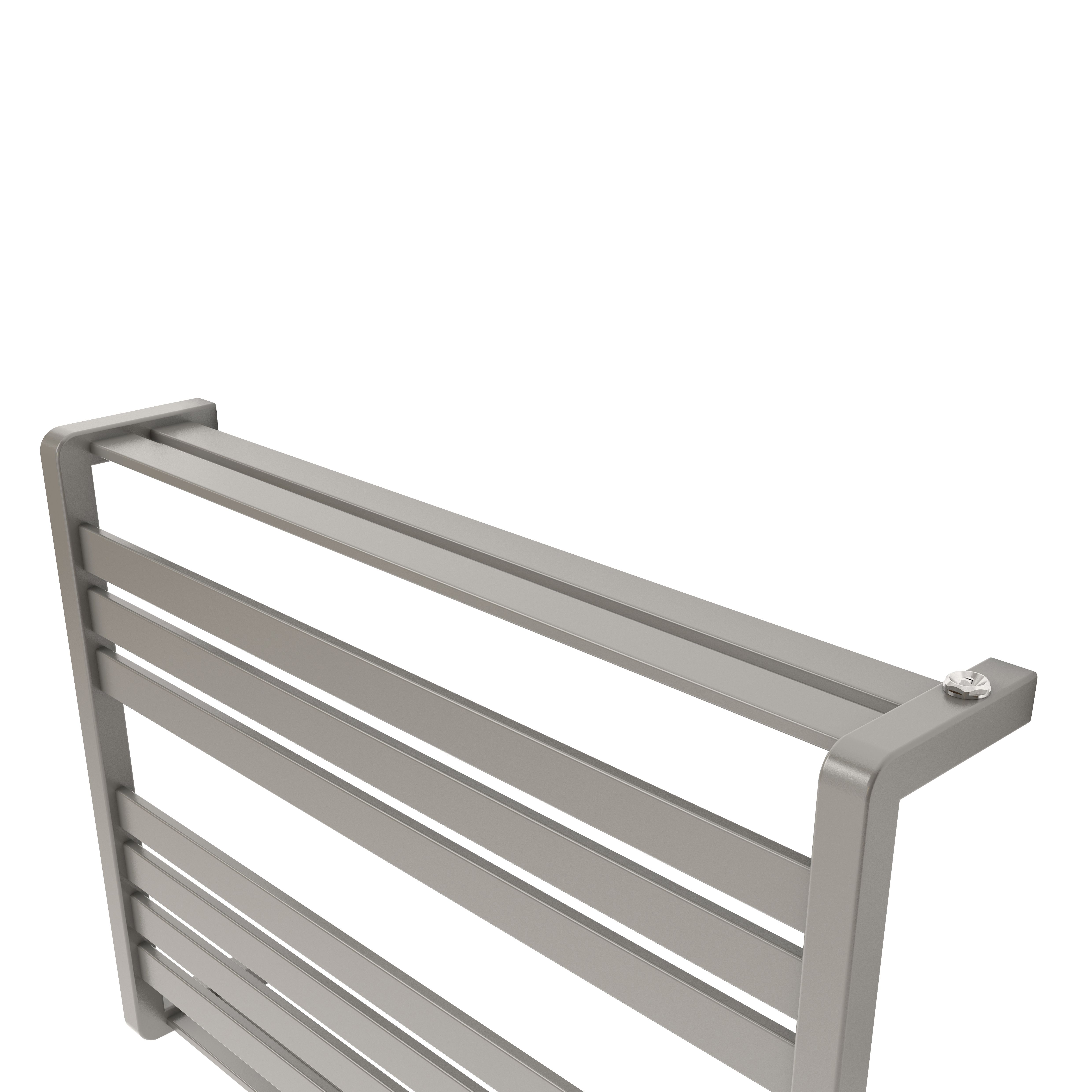 GoodHome Loreto Grey Flat Towel warmer (W)800mm x (H)600mm
