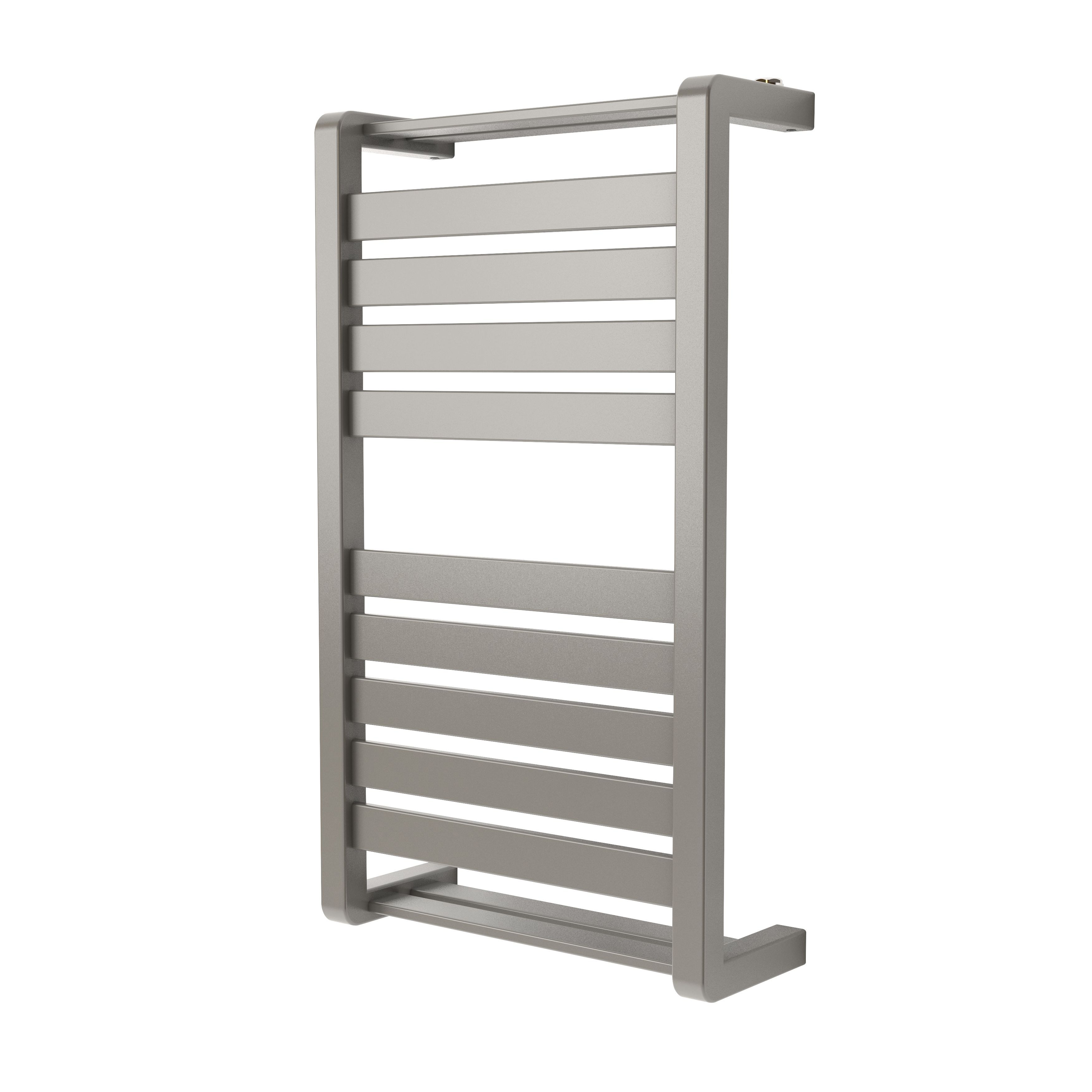 GoodHome Loreto, Grey Vertical Flat Towel radiator (W)400mm x (H)700mm