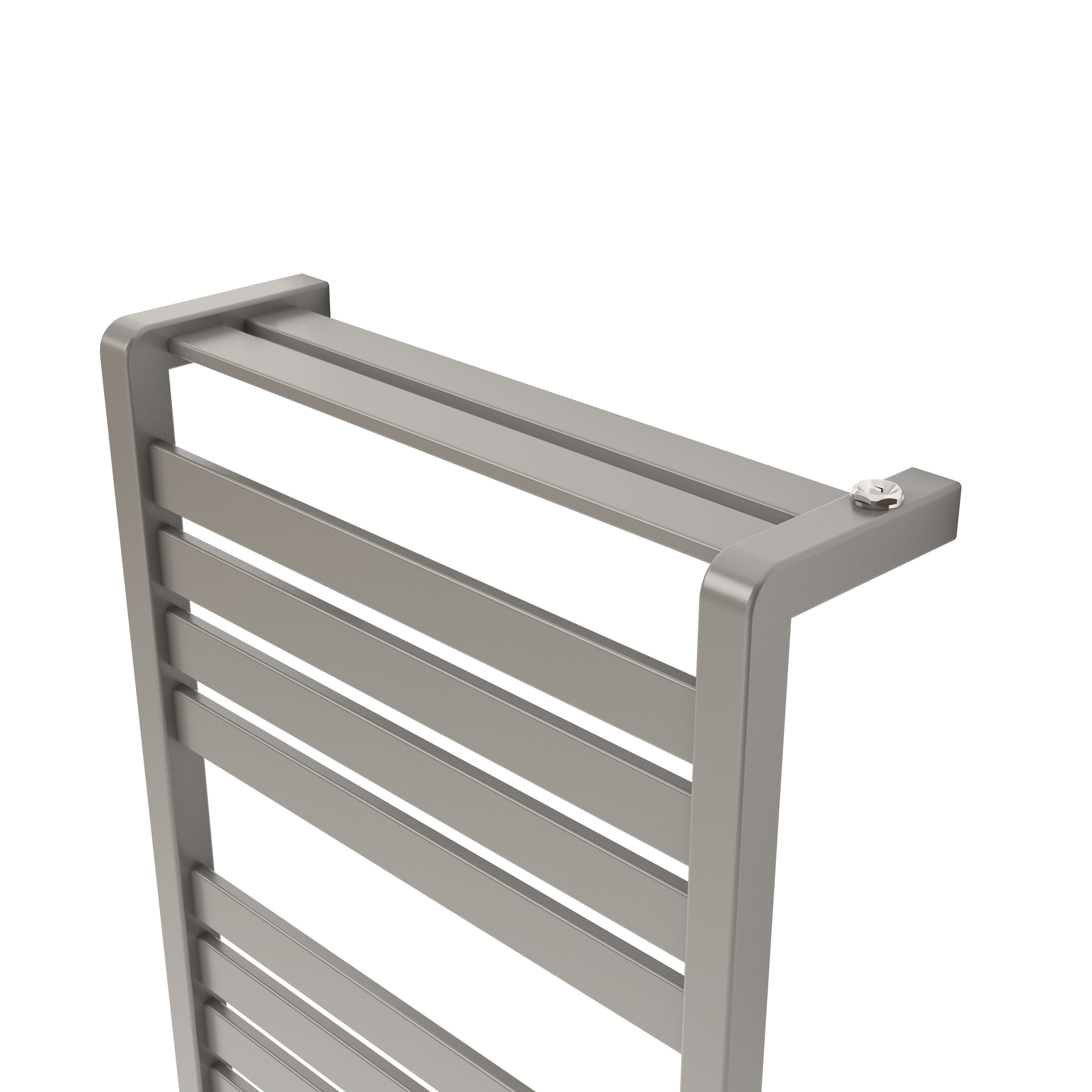 GoodHome Loreto, Grey Vertical Flat Towel radiator (W)400mm x (H)700mm