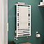 GoodHome Loreto White Flat Towel warmer (W)500mm x (H)1000mm
