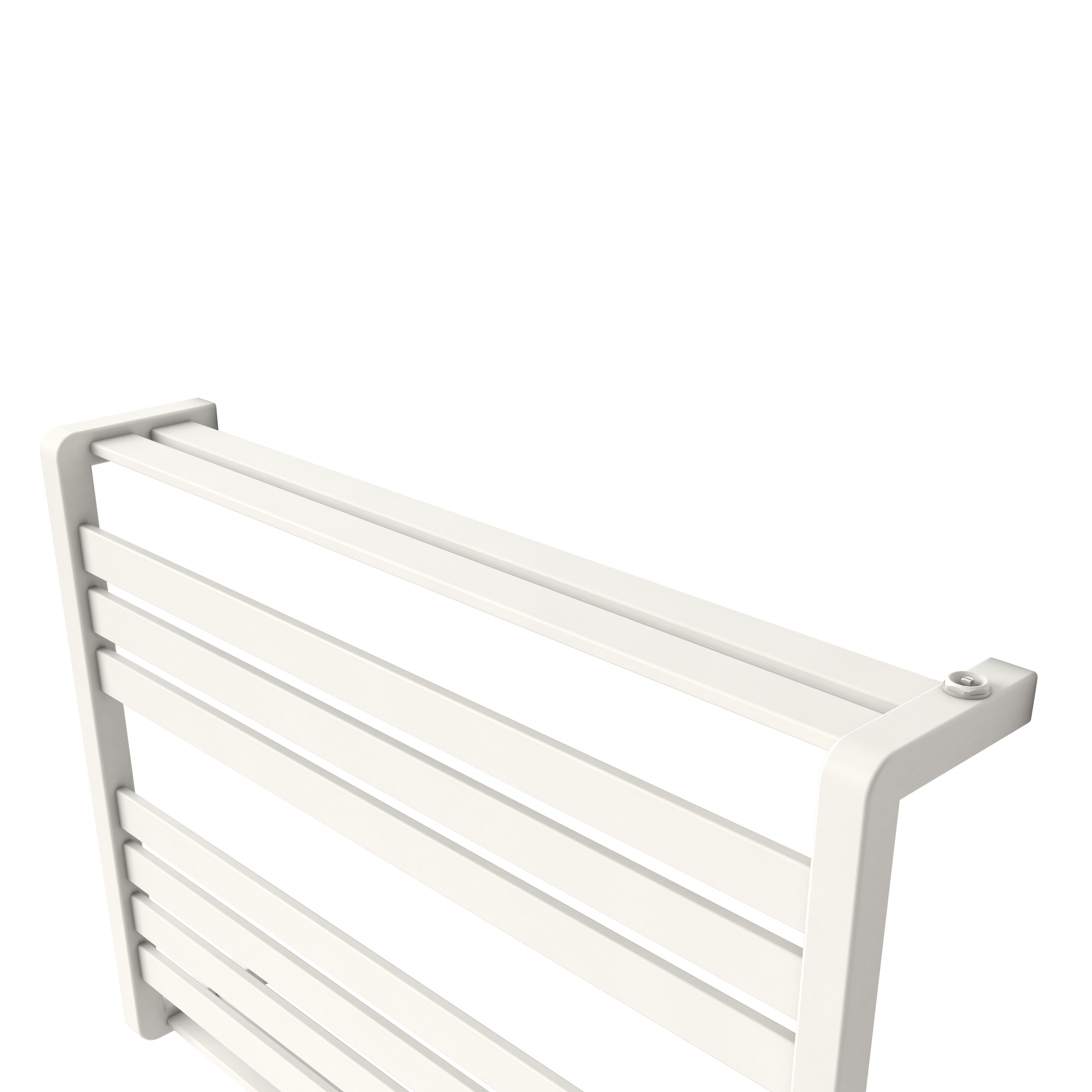 GoodHome Loreto White Flat Towel warmer (W)800mm x (H)600mm