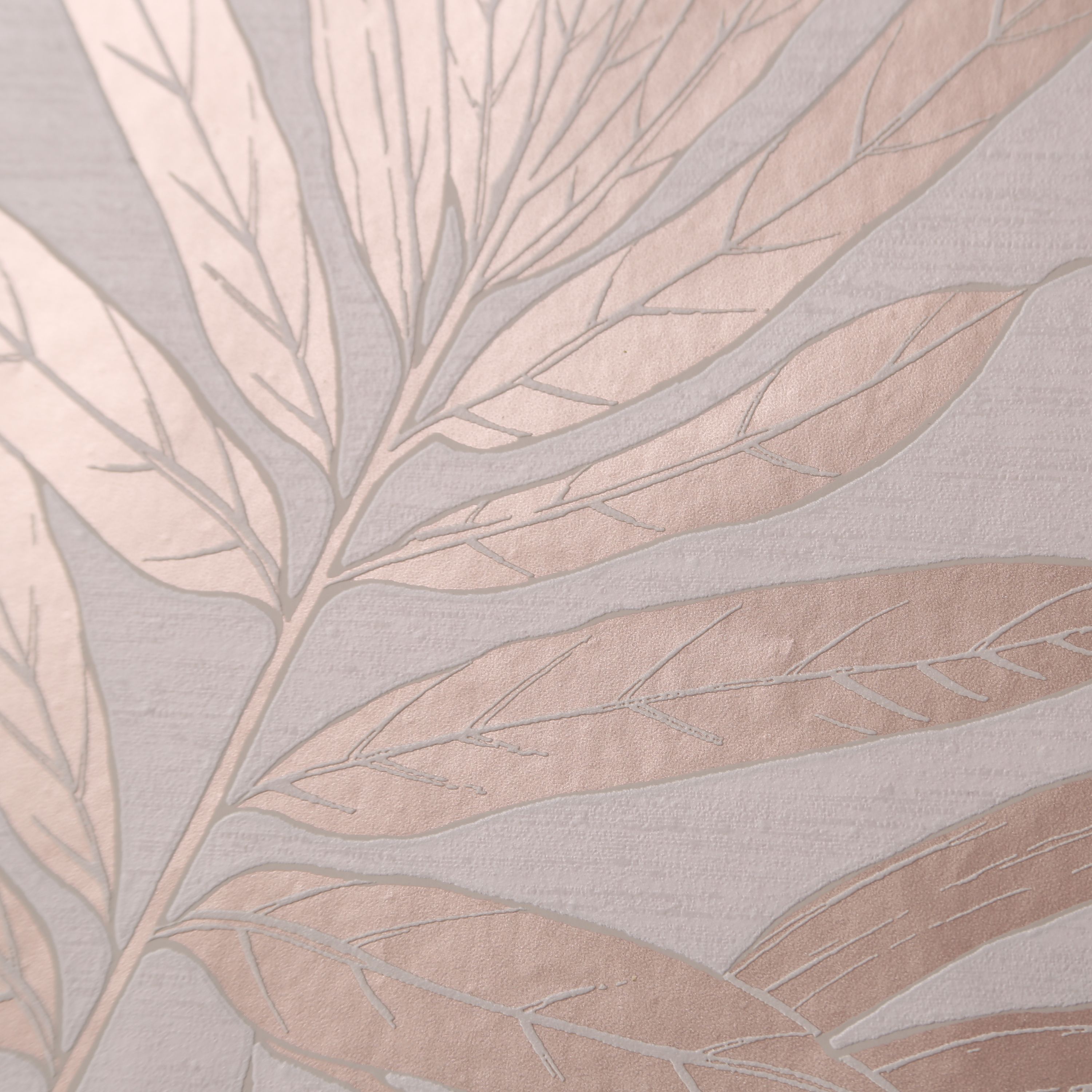 GoodHome Loroco Beige & pink Leaves Metallic effect Textured Wallpaper Sample