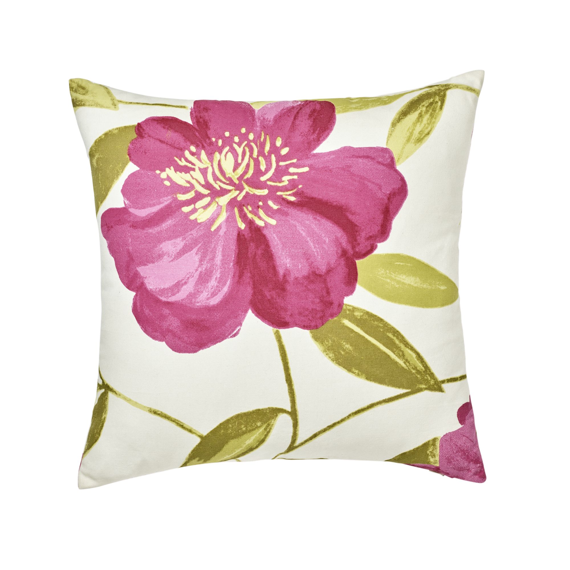 GoodHome Louga Green pink white Floral Indoor Cushion L 45cm x