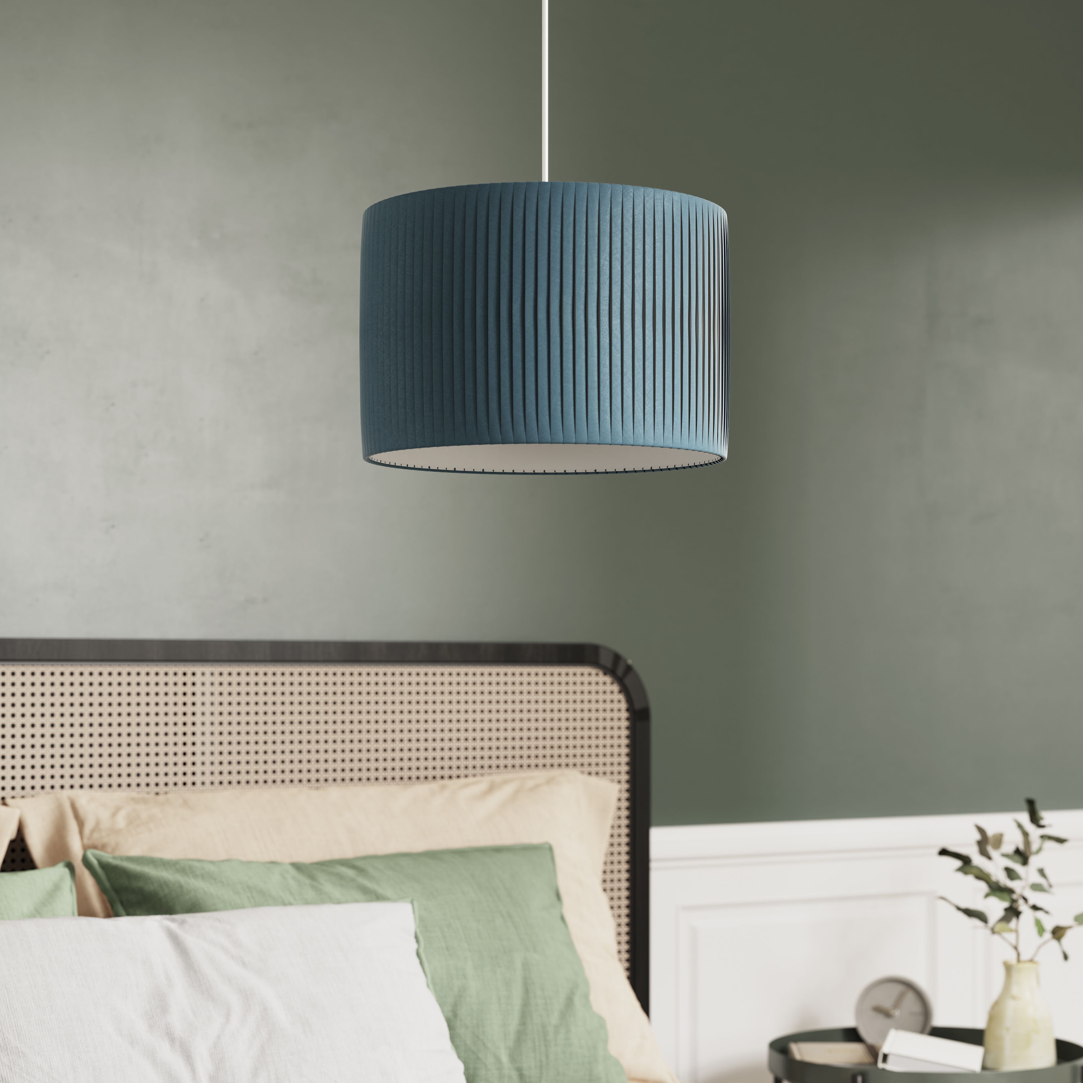 GoodHome Louth Coral blue Round Lamp shade (D)30cm