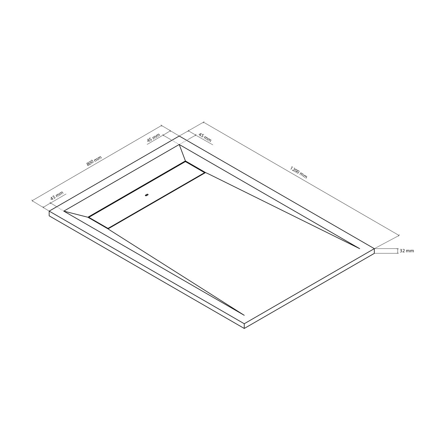 GoodHome Luiro Matt Black Rectangular Reversible drainer Shower tray (L)1200mm (W)800mm (H) 32mm