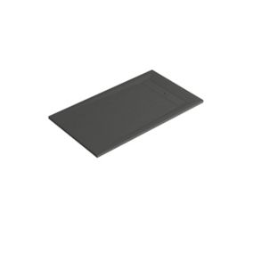 GoodHome Luiro Matt Black Rectangular Reversible drainer Shower tray (L)1400mm (W)800mm (H) 35mm