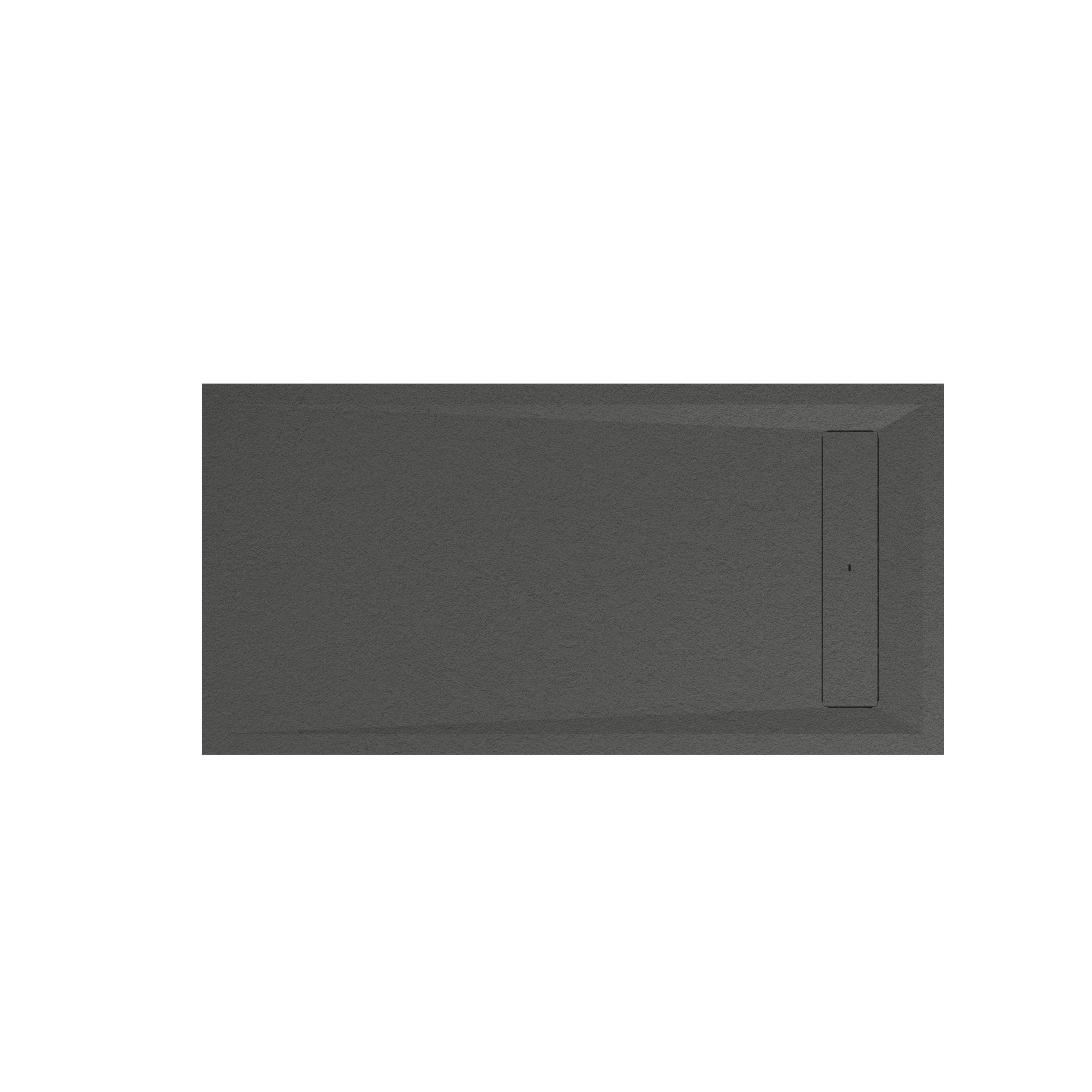 GoodHome Luiro Matt Black Rectangular Reversible drainer Shower tray (L)1600mm (W)800mm