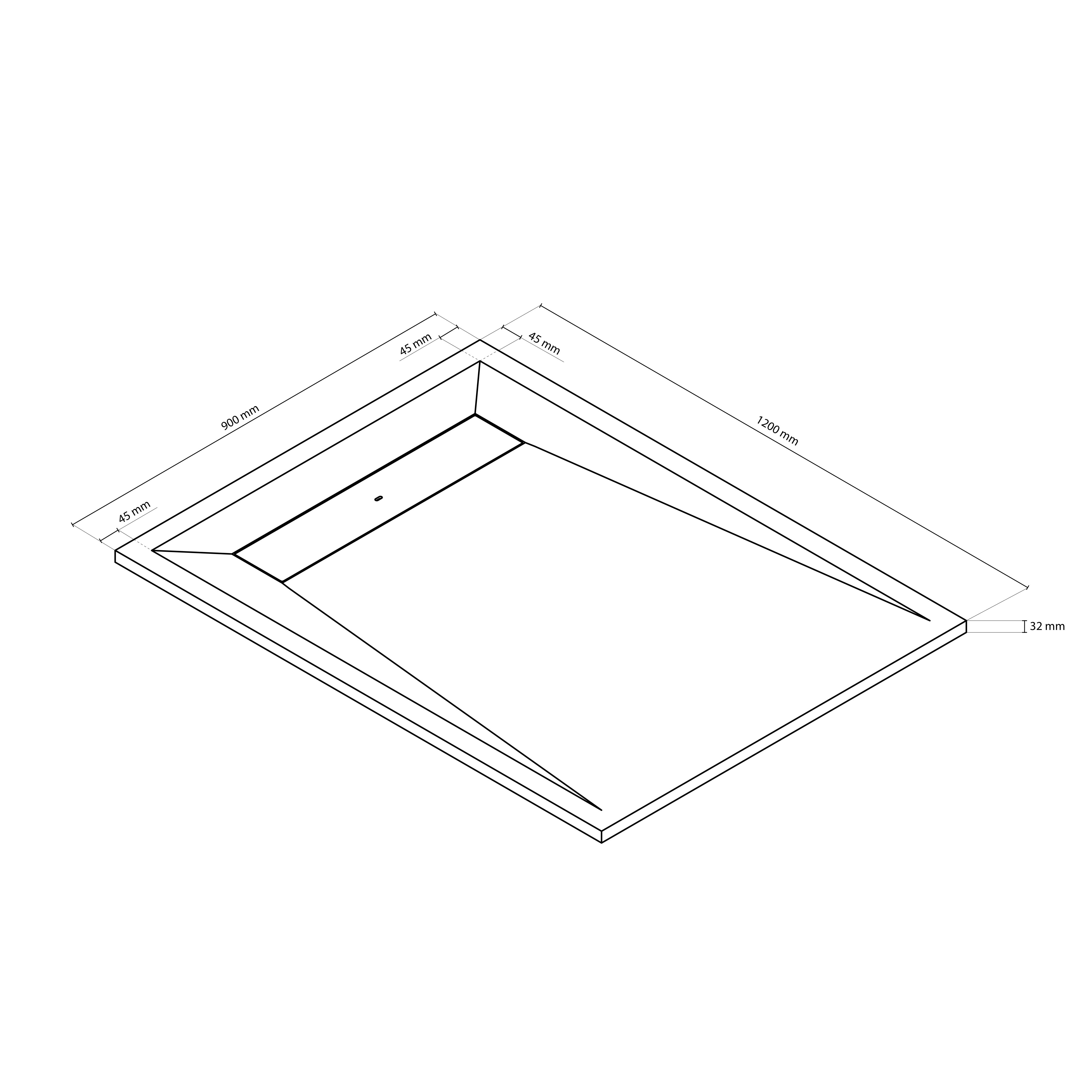 GoodHome Luiro Matt White Rectangular Reversible drainer Shower tray (L)1200mm (W)900mm (H) 32mm