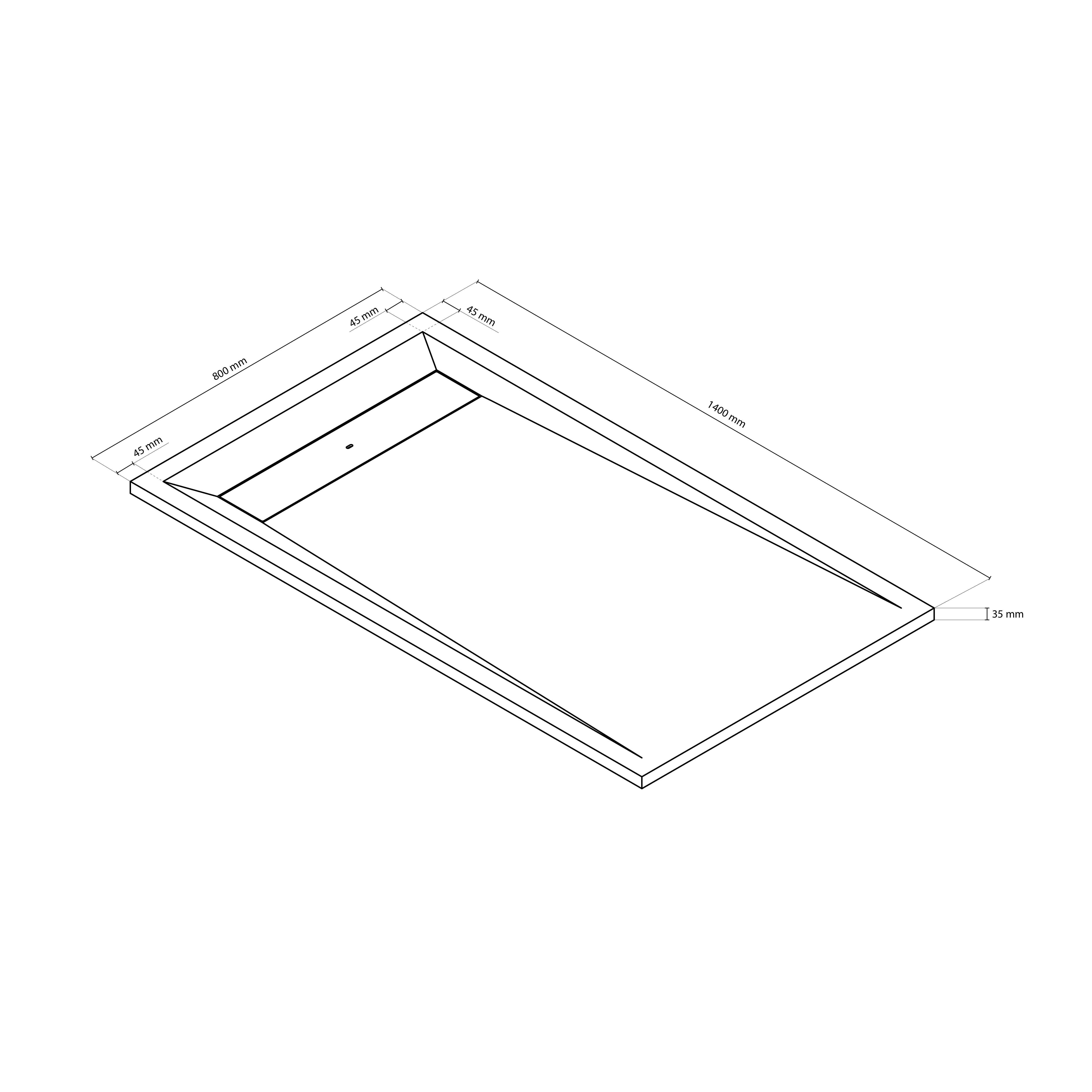 GoodHome Luiro Matt White Rectangular Reversible drainer Shower tray (L)1400mm (W)800mm (H) 35mm