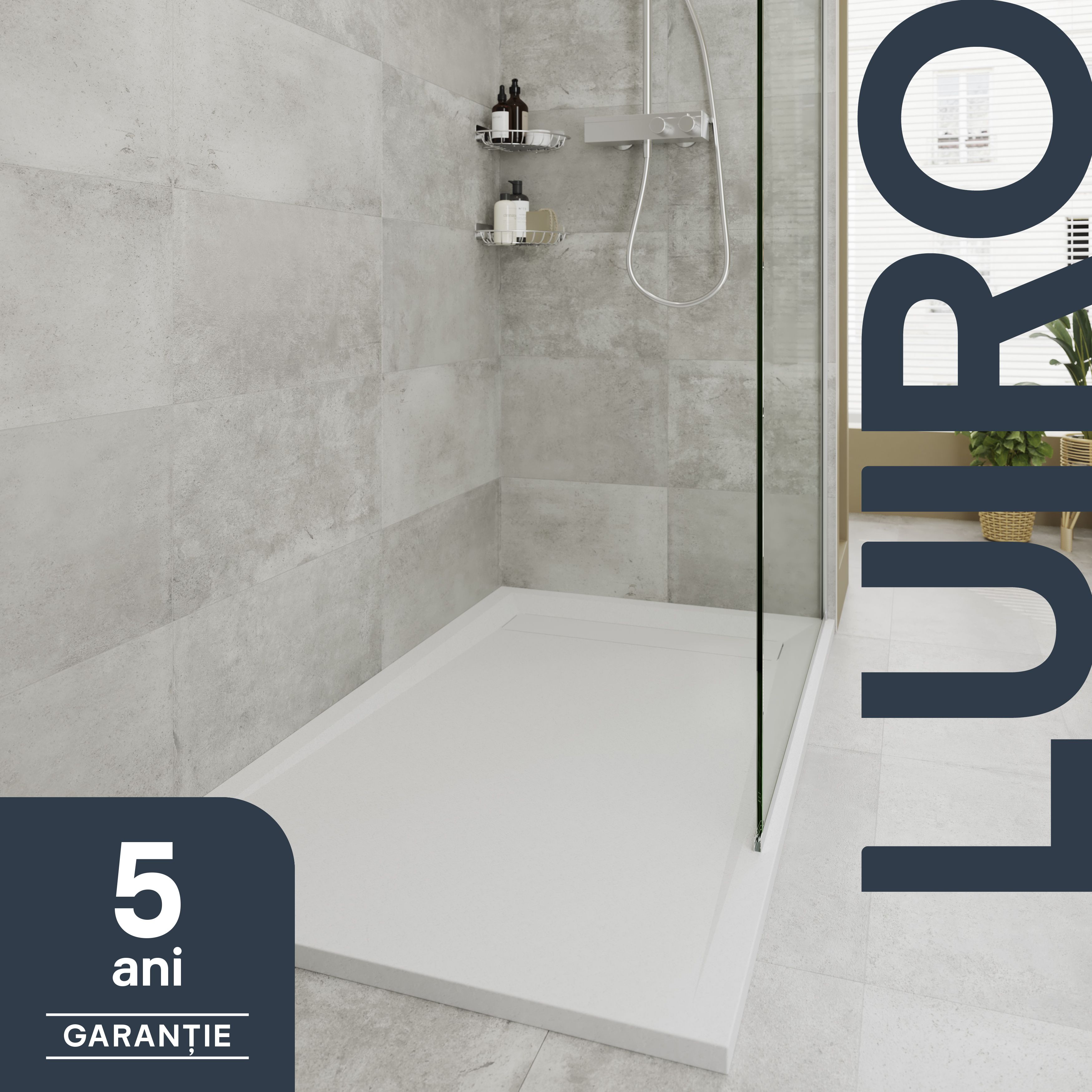GoodHome Luiro Matt White Rectangular Reversible drainer Shower tray (L)1600mm (W)800mm (H) 38mm