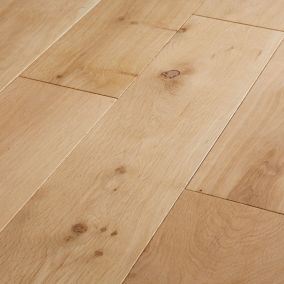 GoodHome Lulea Natural Oak effect Wood Solid wood flooring, 1.26m² Pack