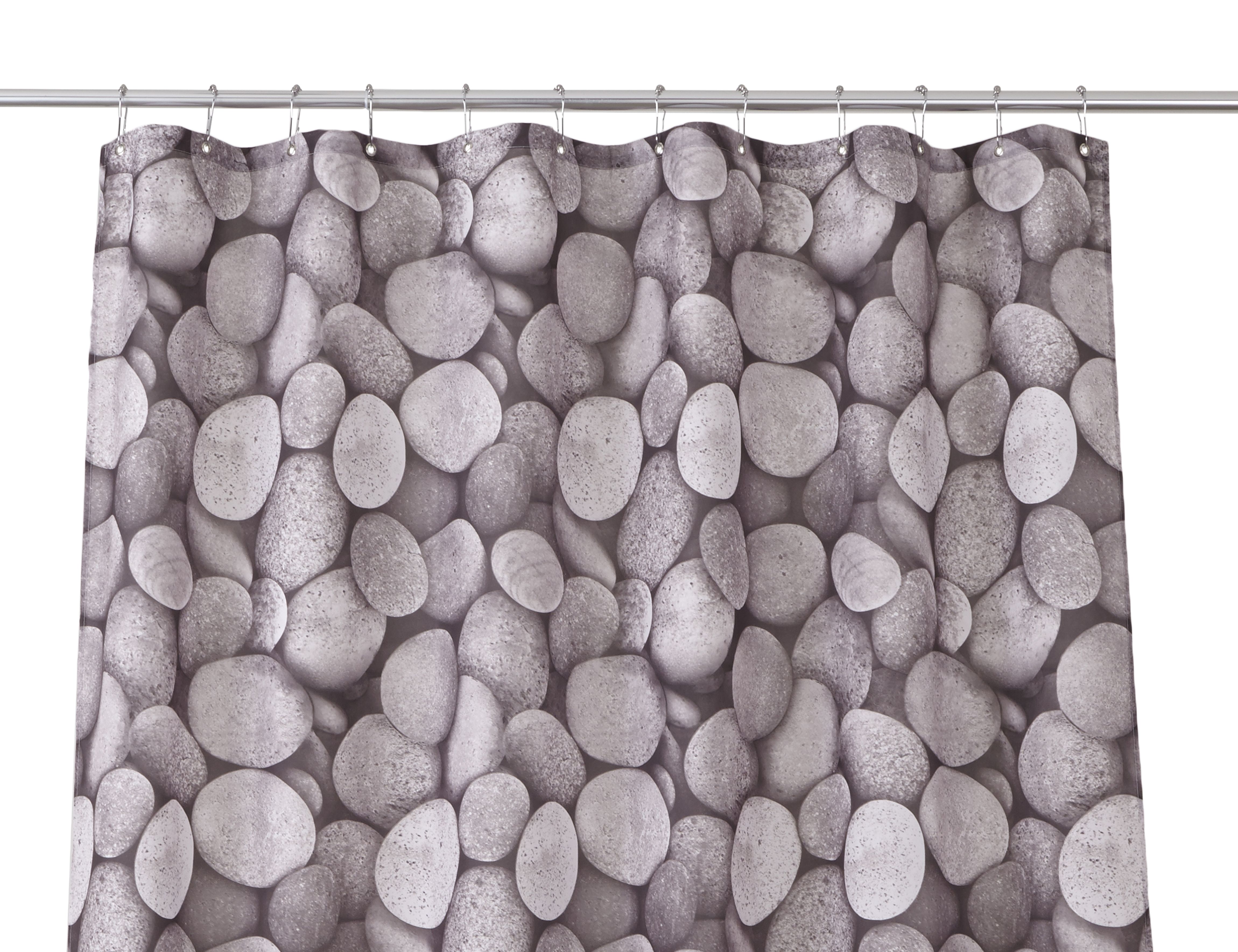 GoodHome Lunda Grey Pebble Shower curtain (W)180cm
