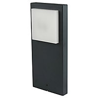GoodHome Lutak Dark grey Mains-powered 1 lamp Integrated LED Outdoor Post light (H)400mm
