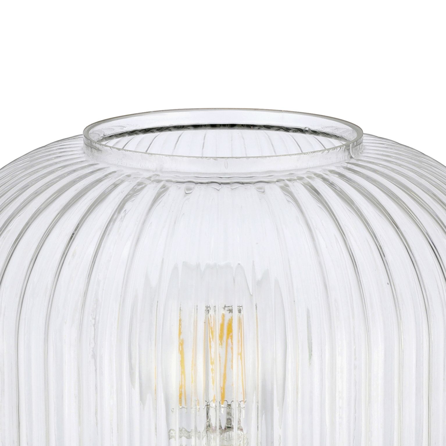 GoodHome Lybia Brushed Satin Brass effect Eco halogen Round Table lamp