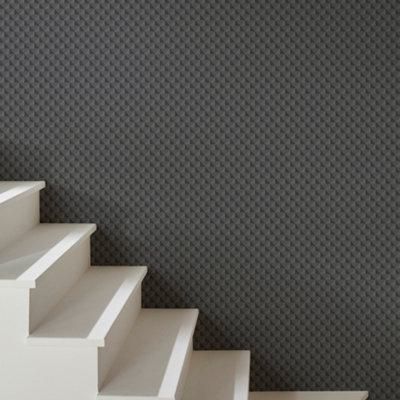 GoodHome Lyrata Black 3D effect Graphic Textured Wallpaper