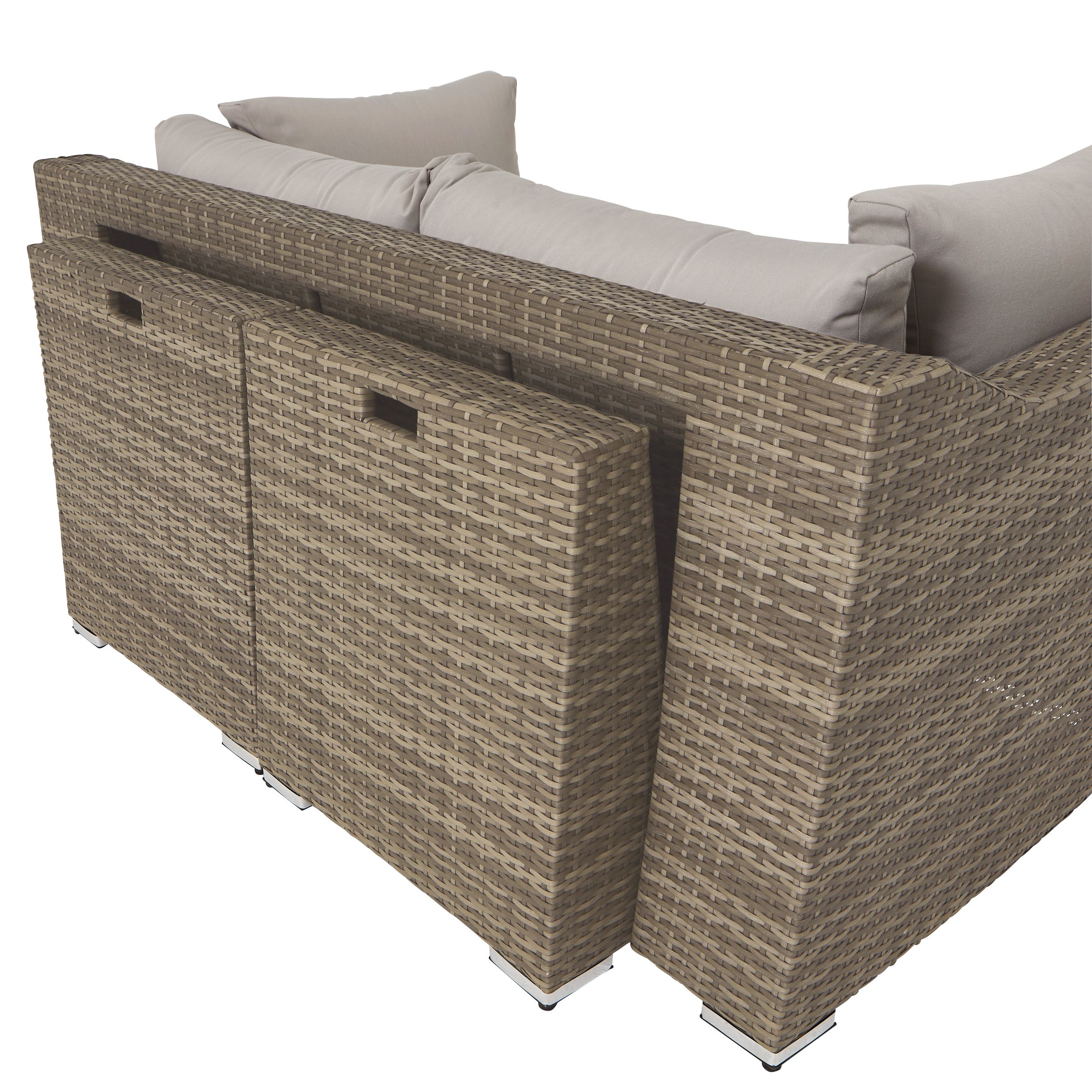 GoodHome Maevea Grey Rattan effect 4 seater Garden furniture set