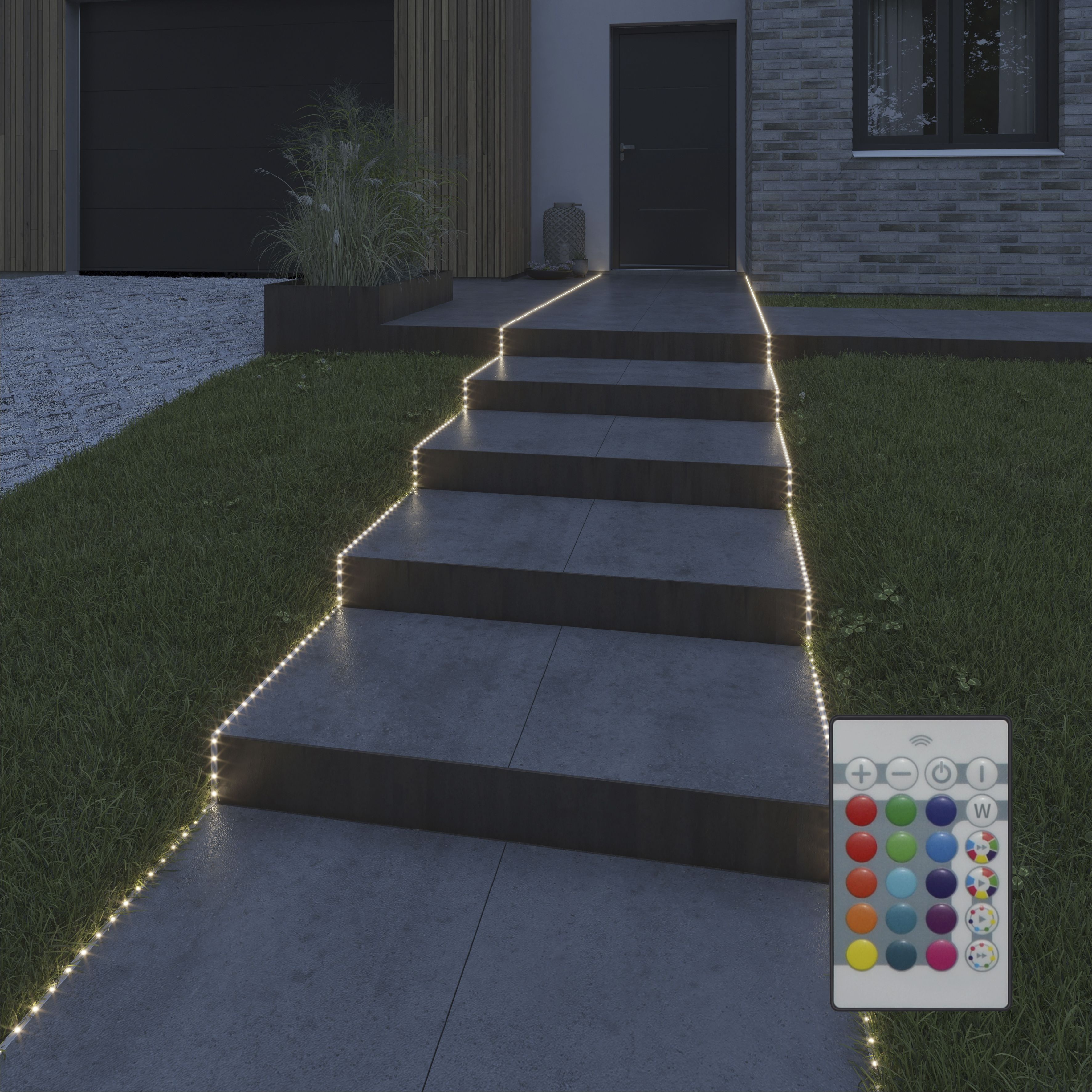 GoodHome Mains-powered (plug-in) LED Colour changing Strip light IP65 1200lm (L)3m