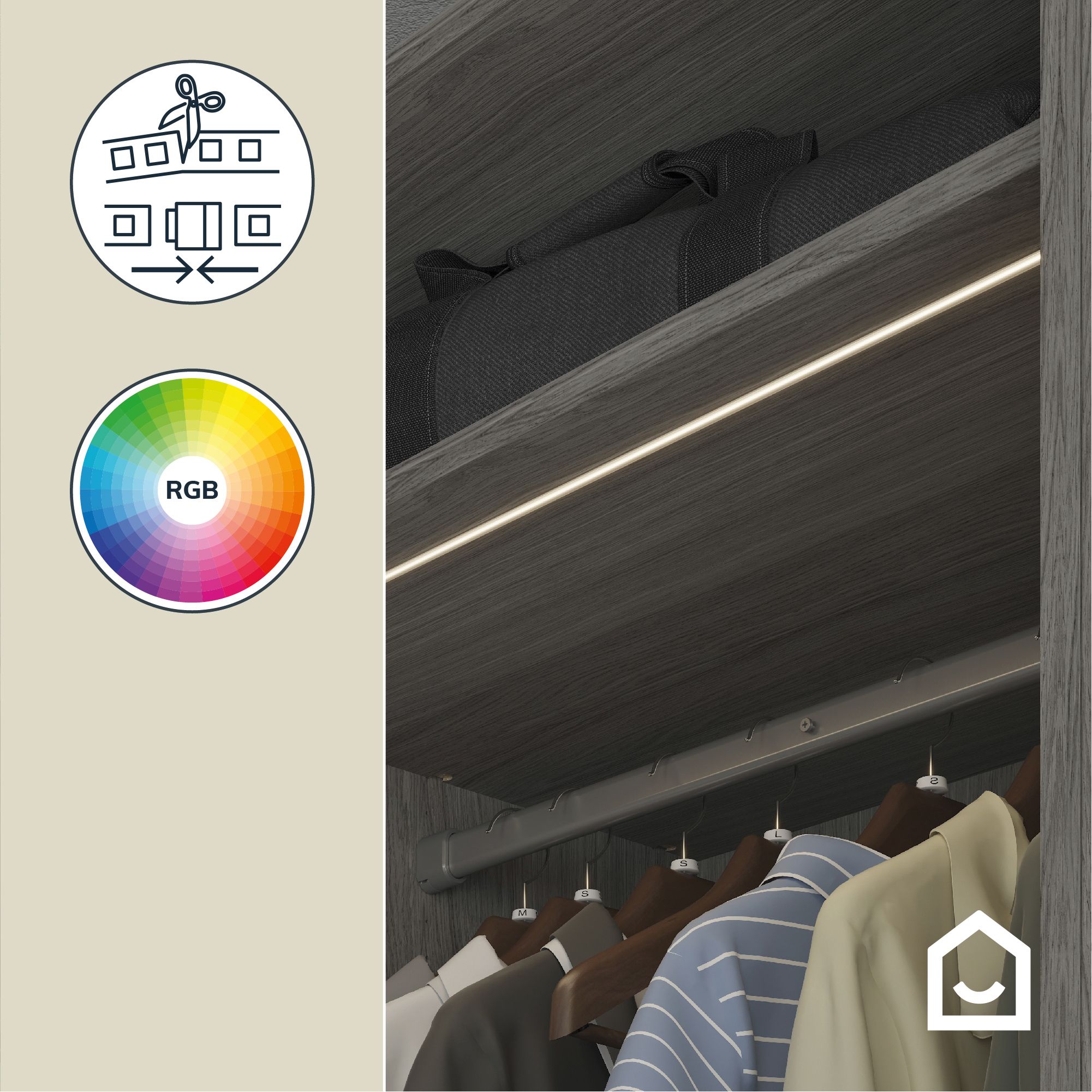 GoodHome Mains-powered (plug-in) LED Neutral white Strip light IP20 2000lm (L)5m