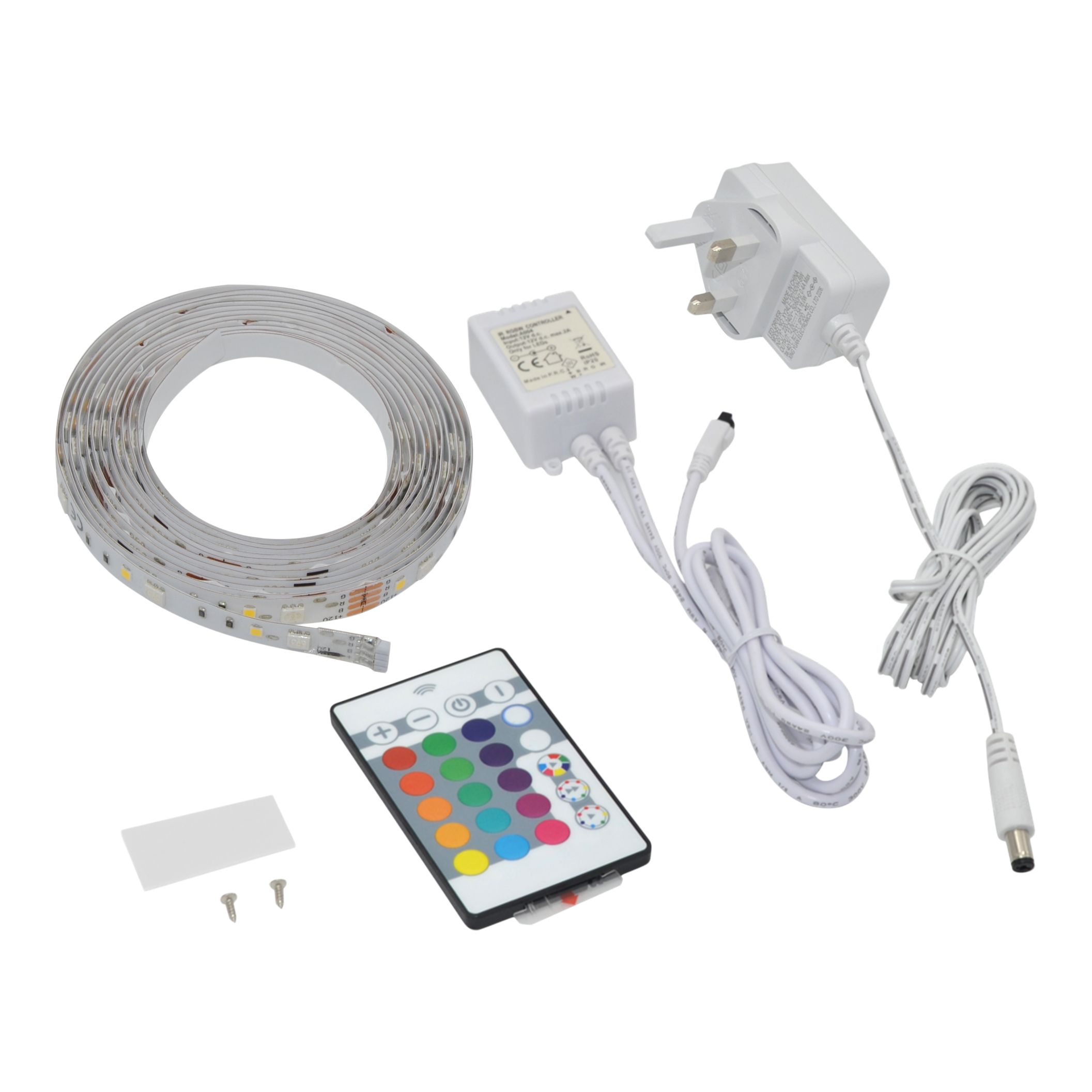 GoodHome Mains-powered (plug-in) LED RGB & neutral white Strip light IP20 1200lm (L)3m