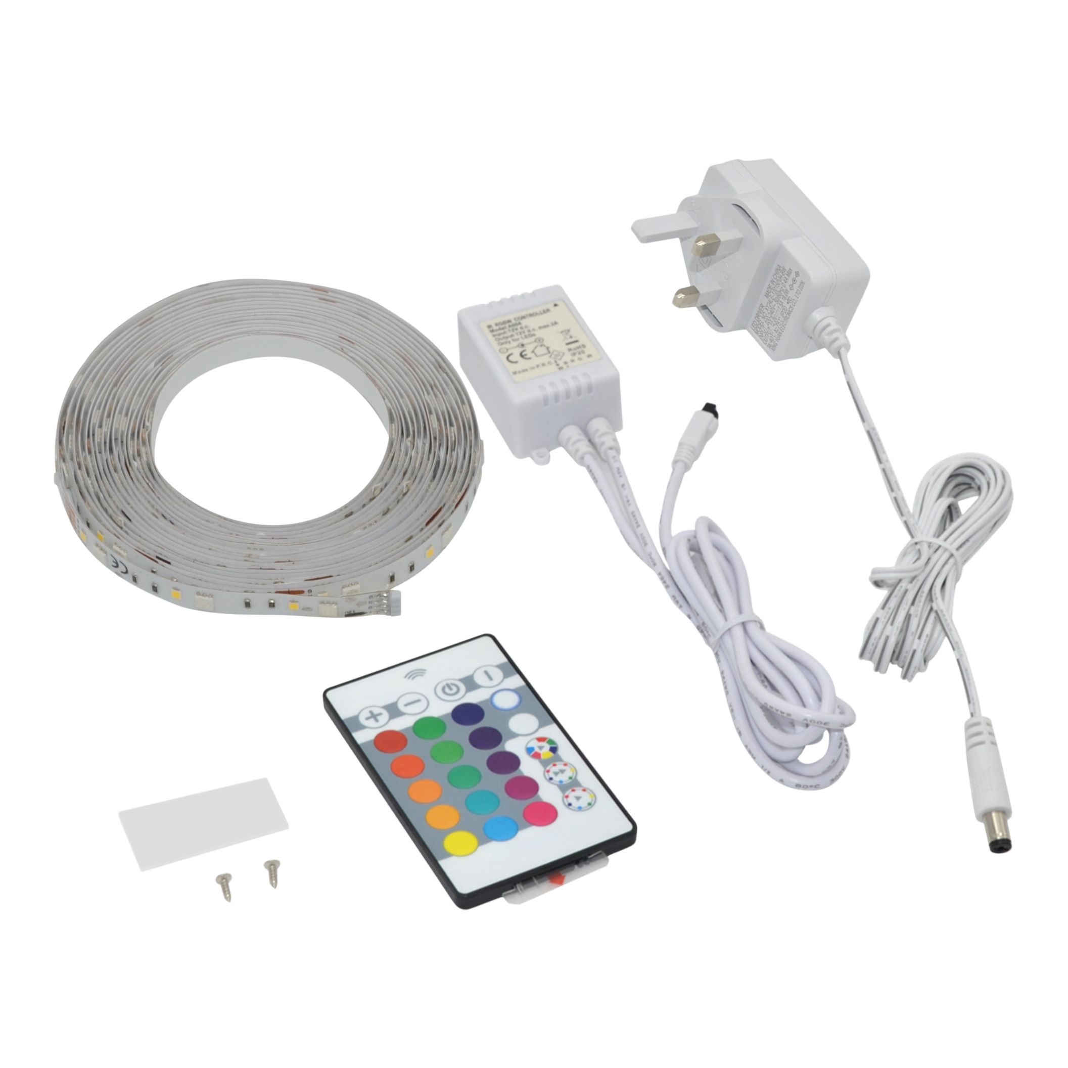 GoodHome Mains-powered (plug-in) LED RGB & neutral white Strip light IP20 2000lm (L)5m