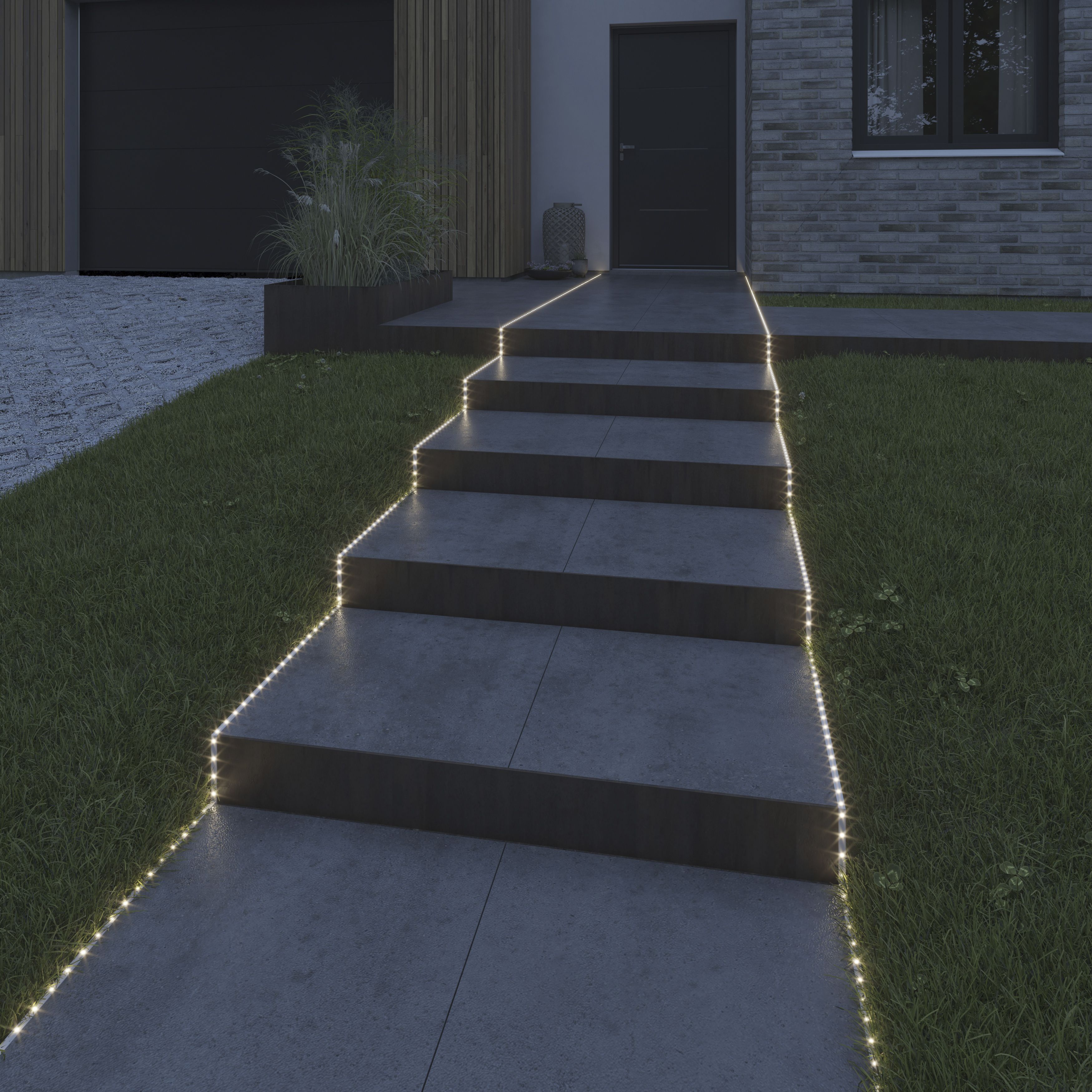 GoodHome Mains-powered (plug-in) LED RGB Strip light IP65 (L)15m