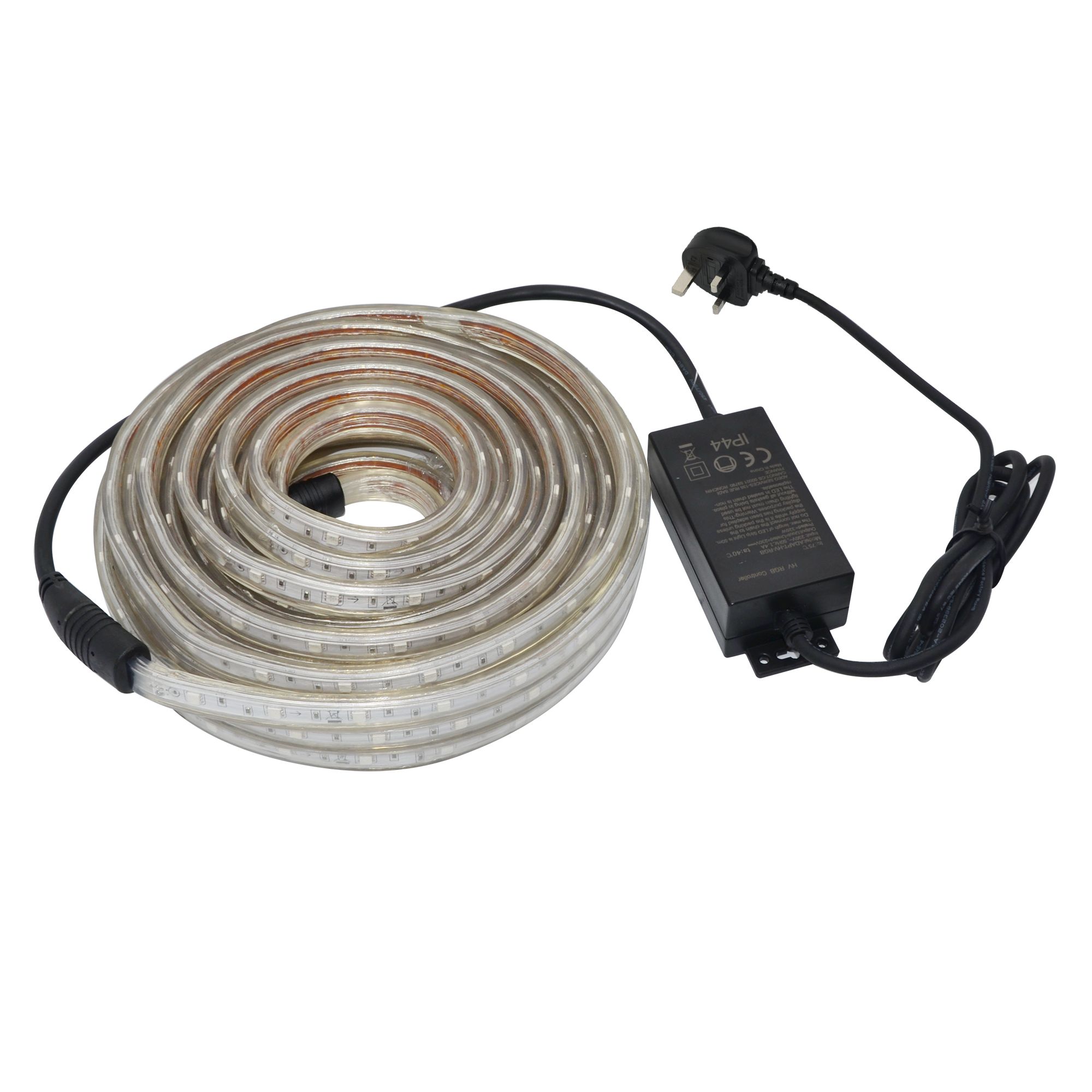 GoodHome Mains-powered (plug-in) LED RGB Strip light IP65 (L)15m