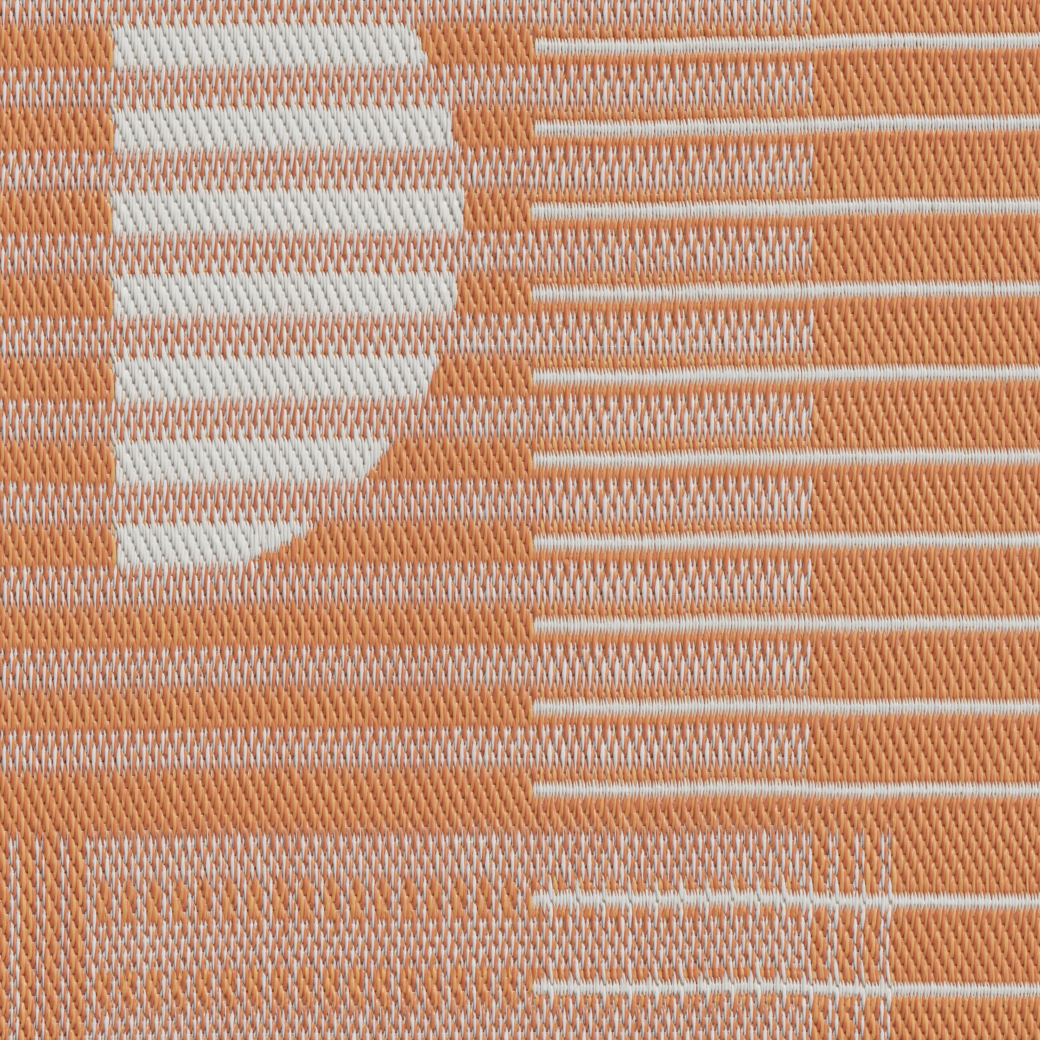 GoodHome Malaita Orange & Beige Graphic Woven effect Reversible Small Outdoor Rug 180cmx70cm
