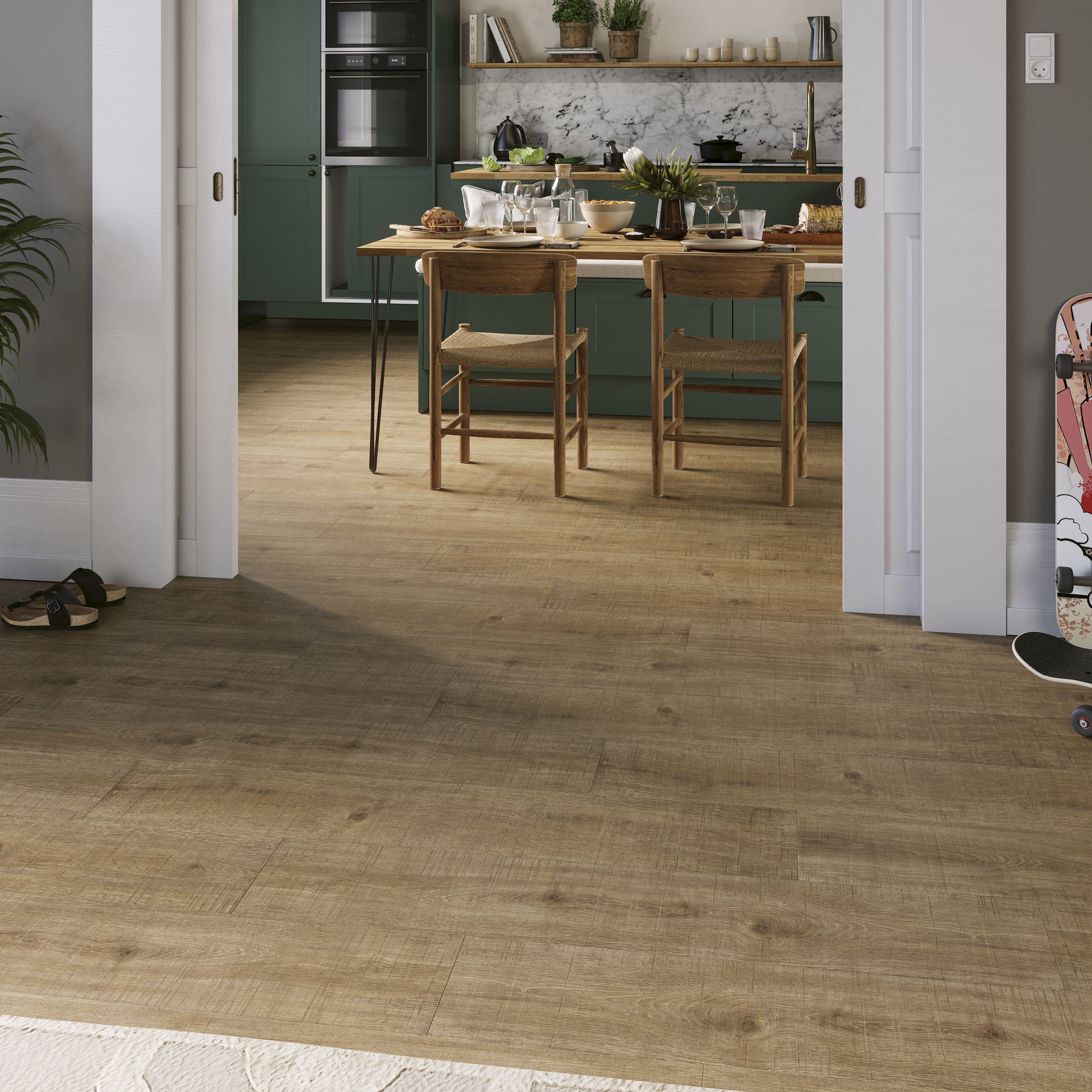 GoodHome Maldon Wood effect Laminate Flooring, 1.65m²