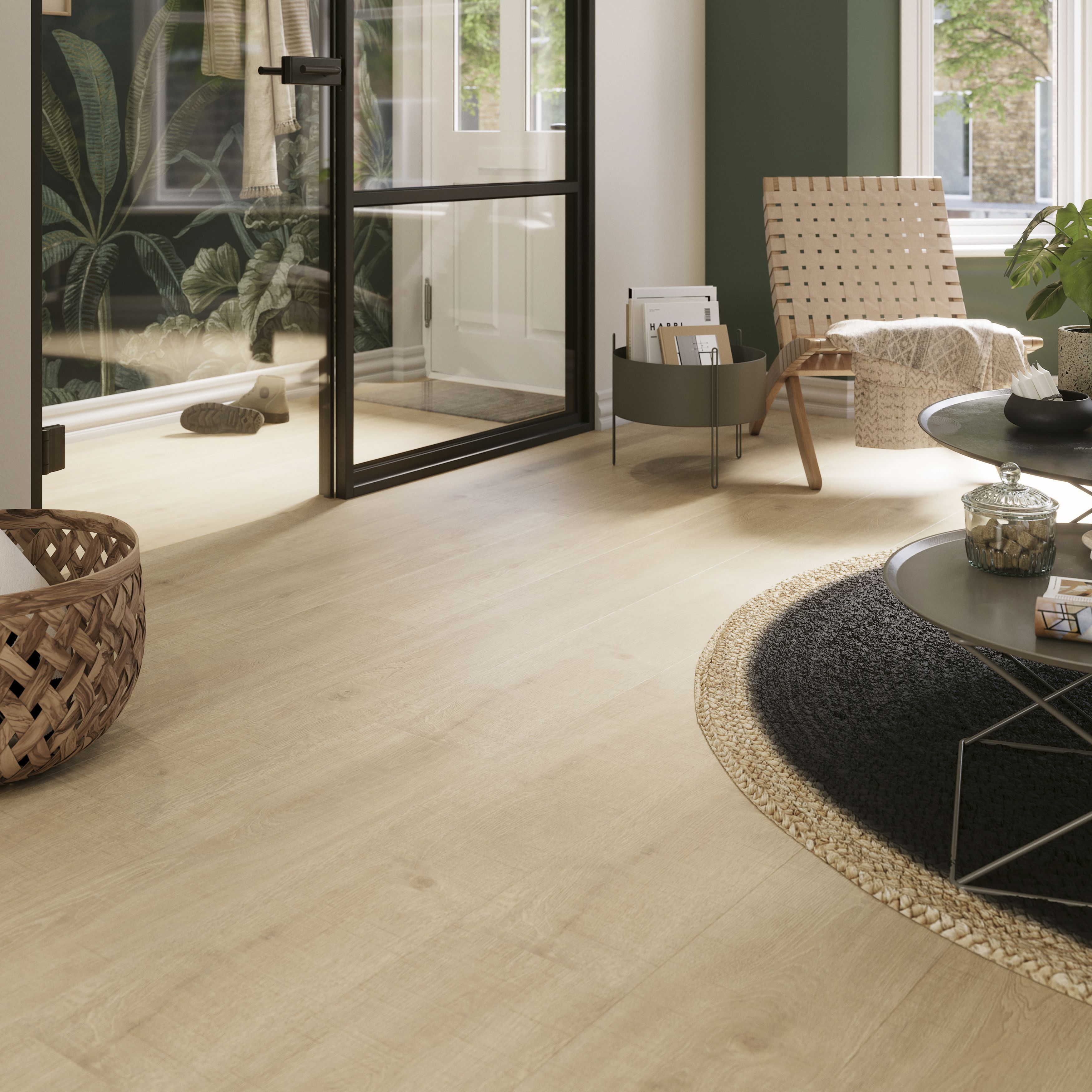 GoodHome Maldon XL Wide Natural Oak effect Embossed Laminate flooring Sample