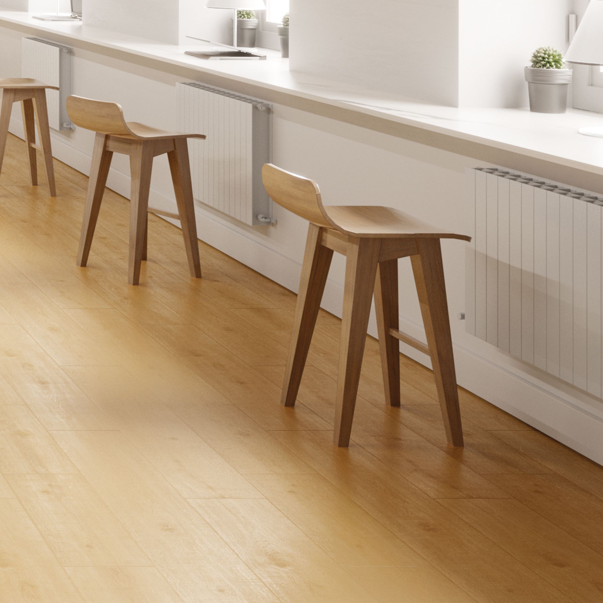 GoodHome Maldon XL Wide Natural Oak effect Embossed Laminate flooring Sample