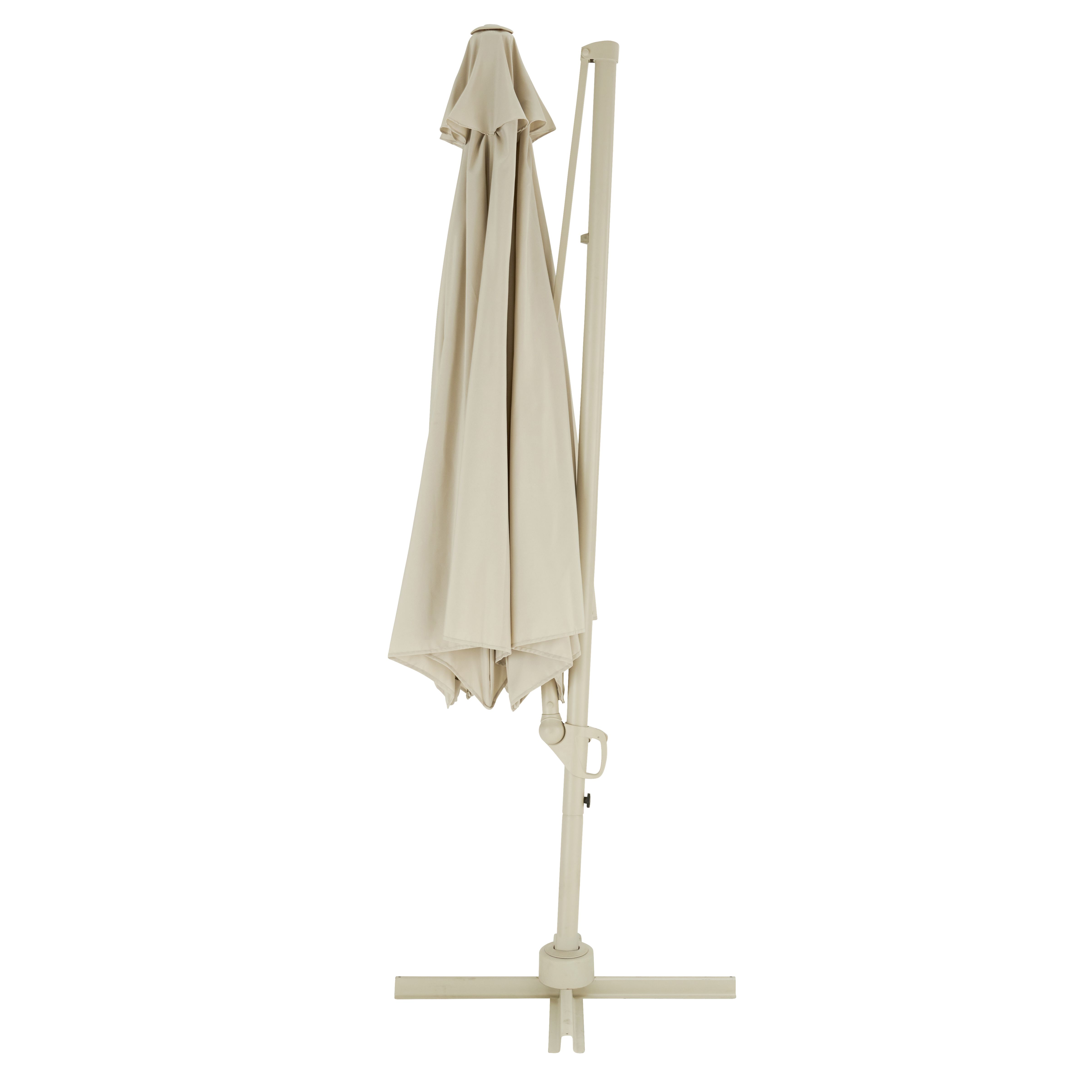 GoodHome Mallorca 3.46m Sand Overhanging parasol
