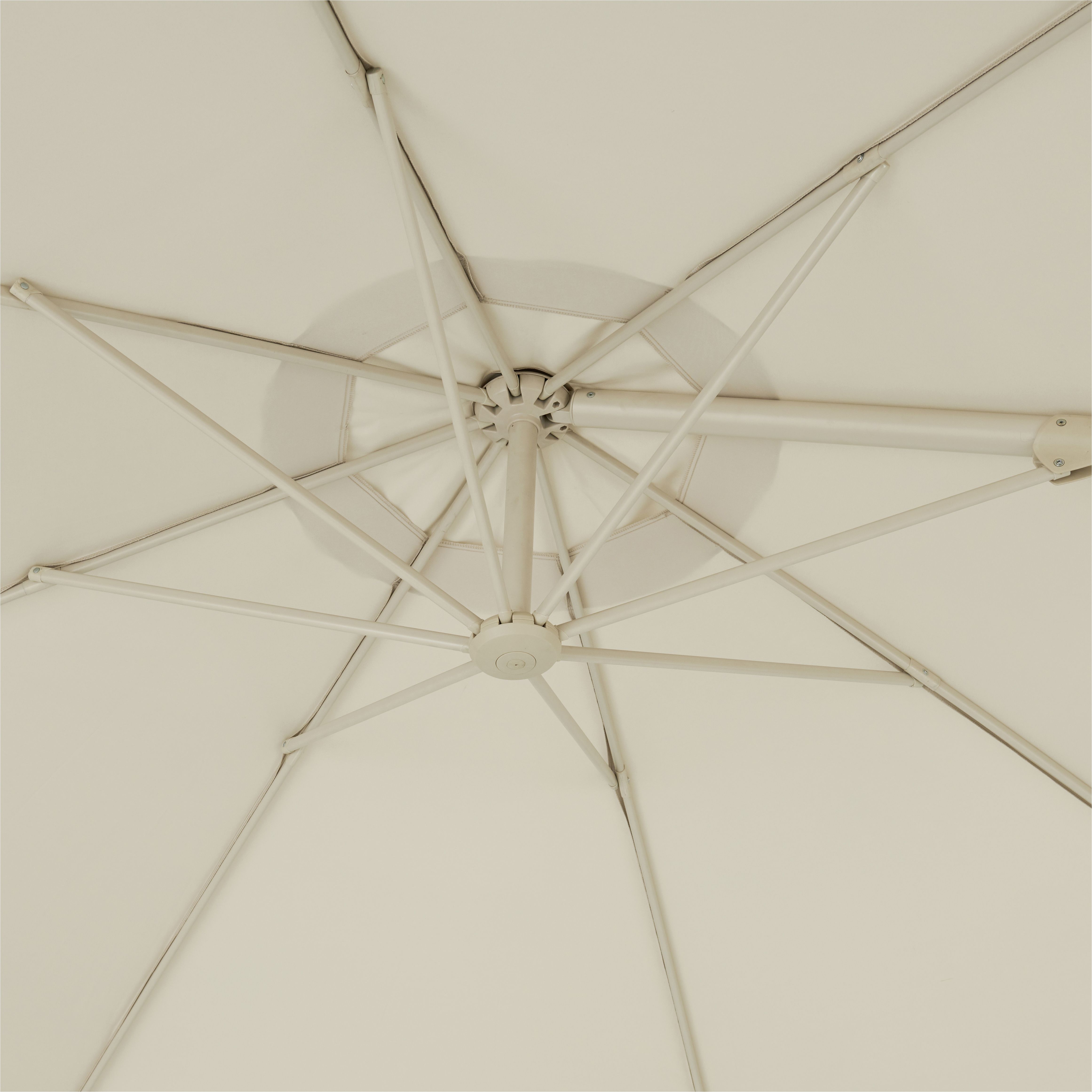 GoodHome Mallorca 3.46m Sand Overhanging parasol