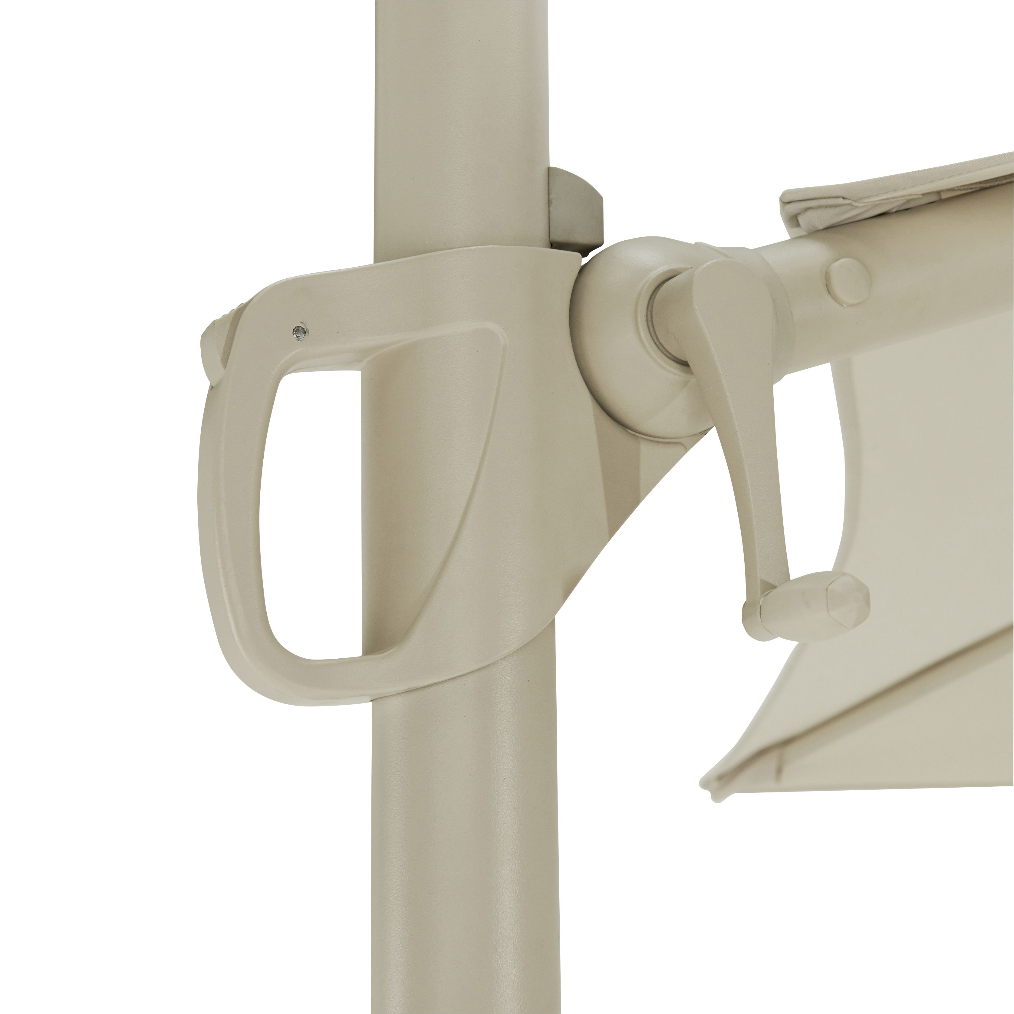 GoodHome Mallorca 3.46m Sand Overhanging parasol