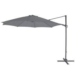 GoodHome Mallorca 3.46m Steel grey Overhanging parasol