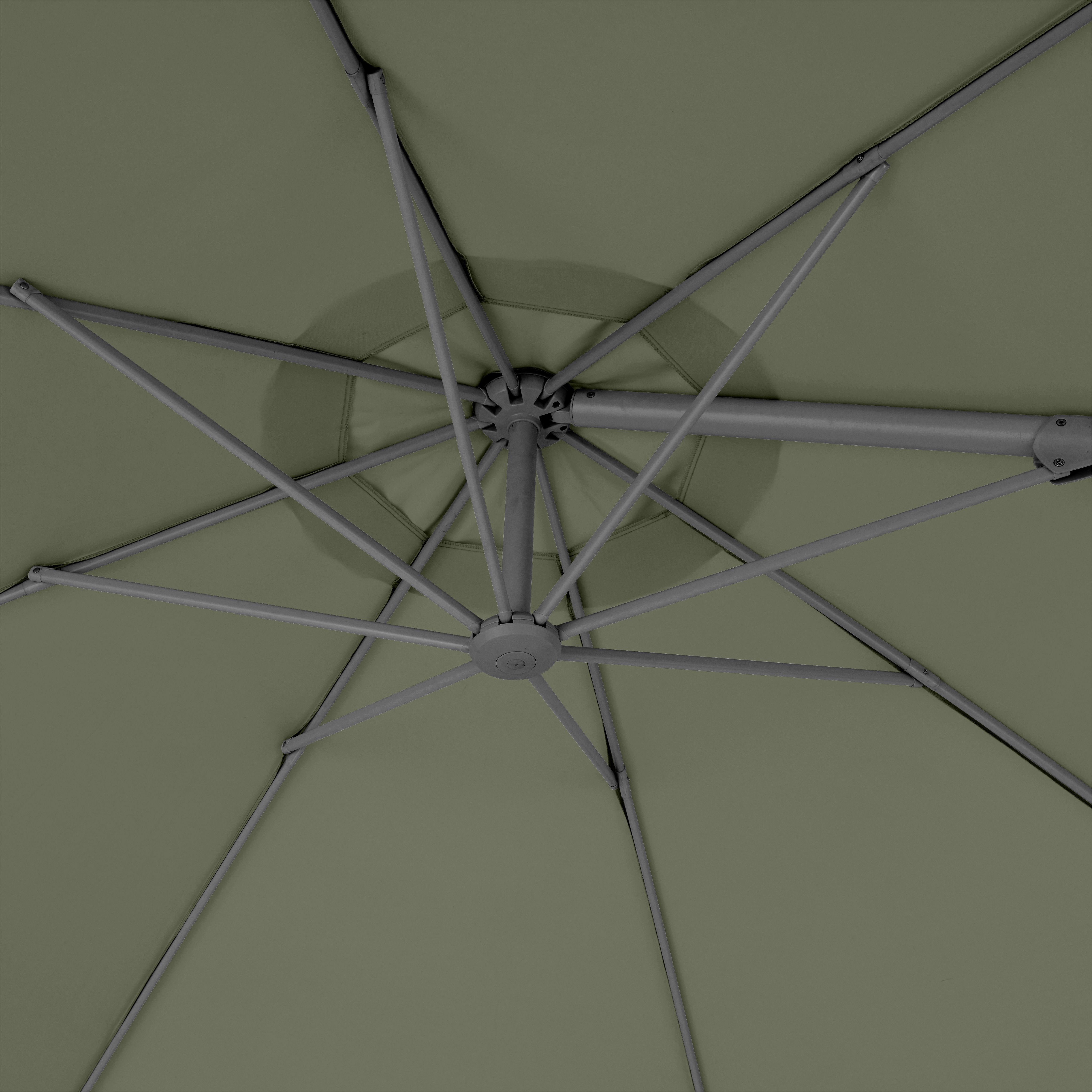GoodHome Mallorca (H) 2.55m Khaki green Overhanging parasol
