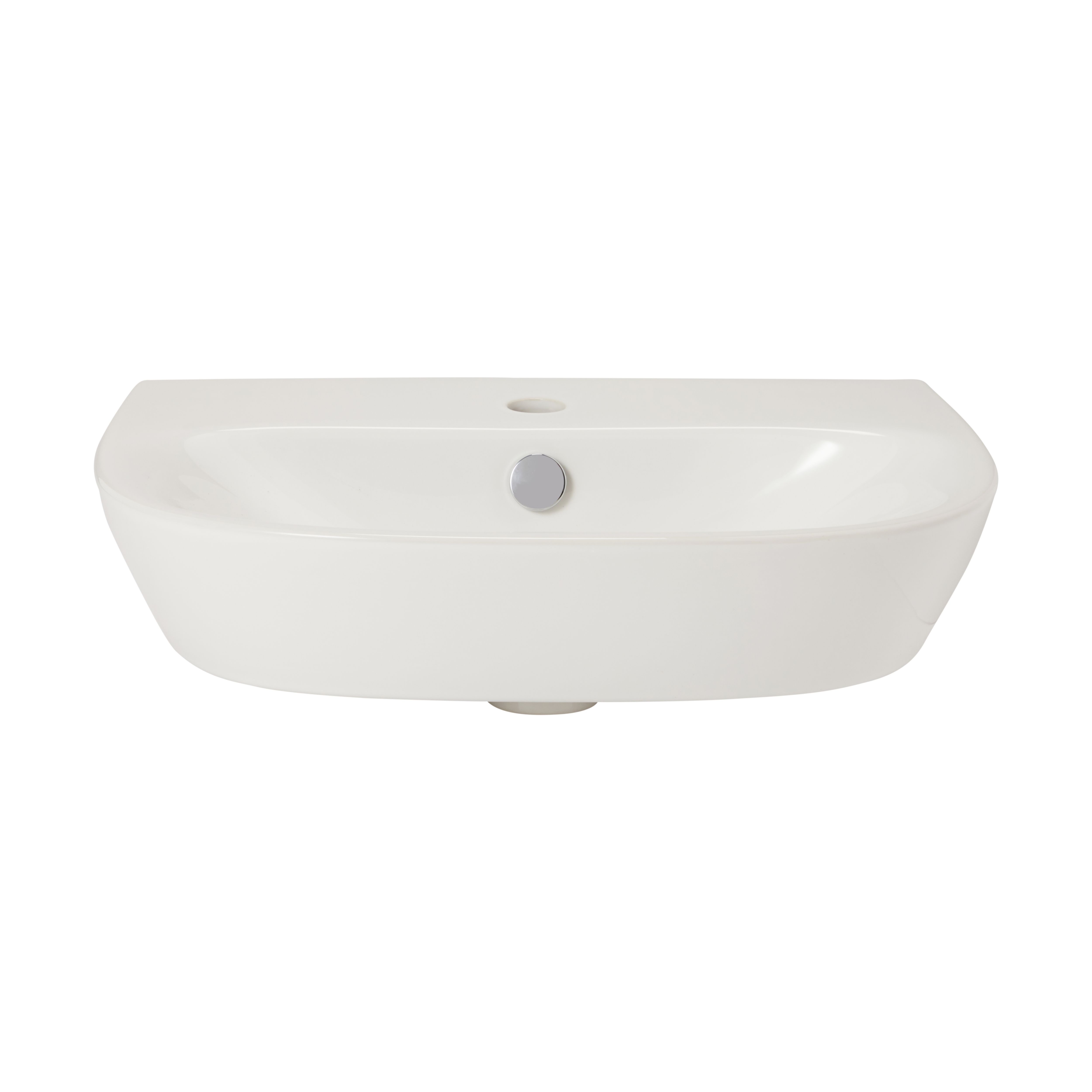 GoodHome Malo Gloss White Oval Full pedestal Basin (H)79cm (W)54.5cm
