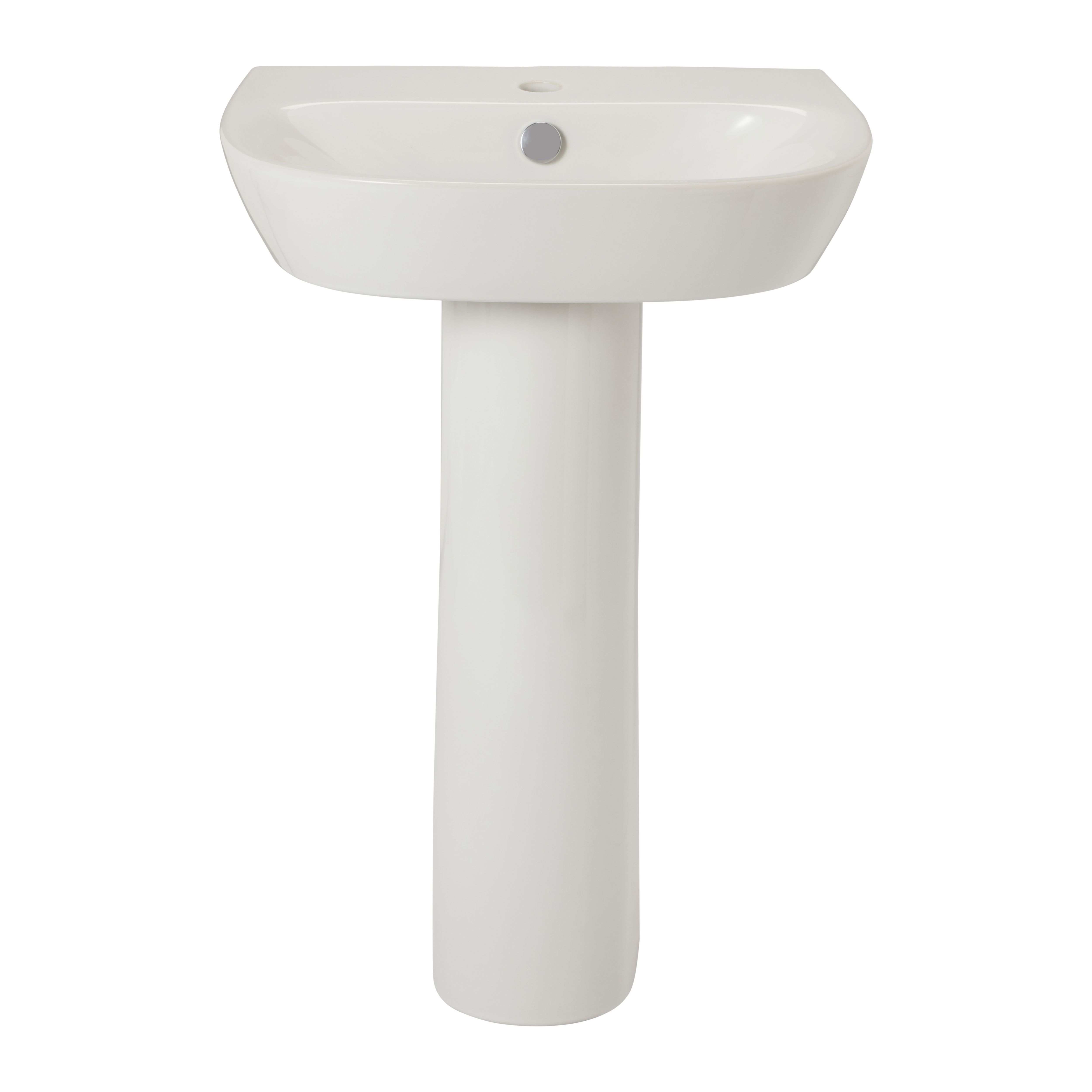 GoodHome Malo White Close-coupled Floor-mounted Toilet & full pedestal basin