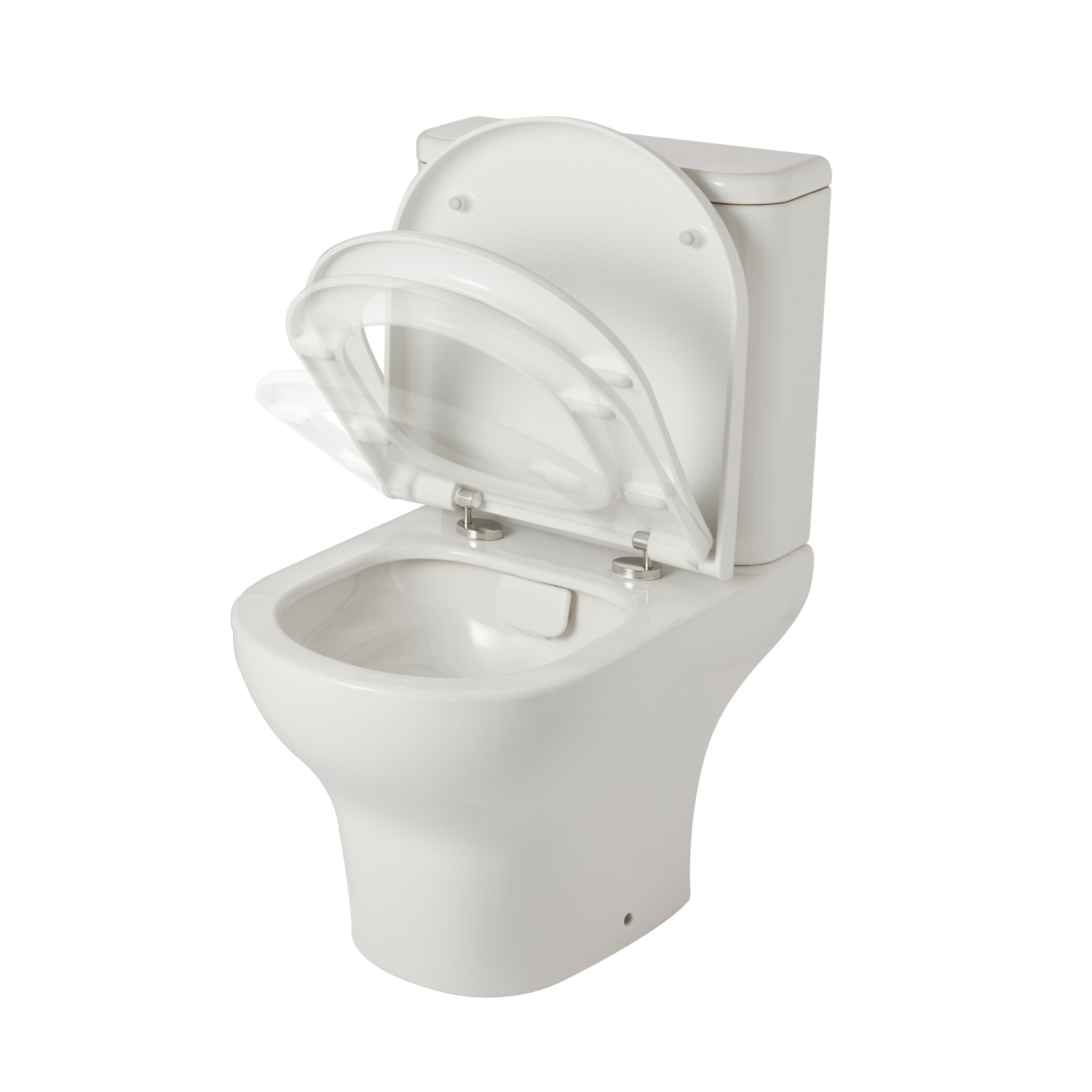 GoodHome Malo White Close-coupled Toilet set with Soft close seat