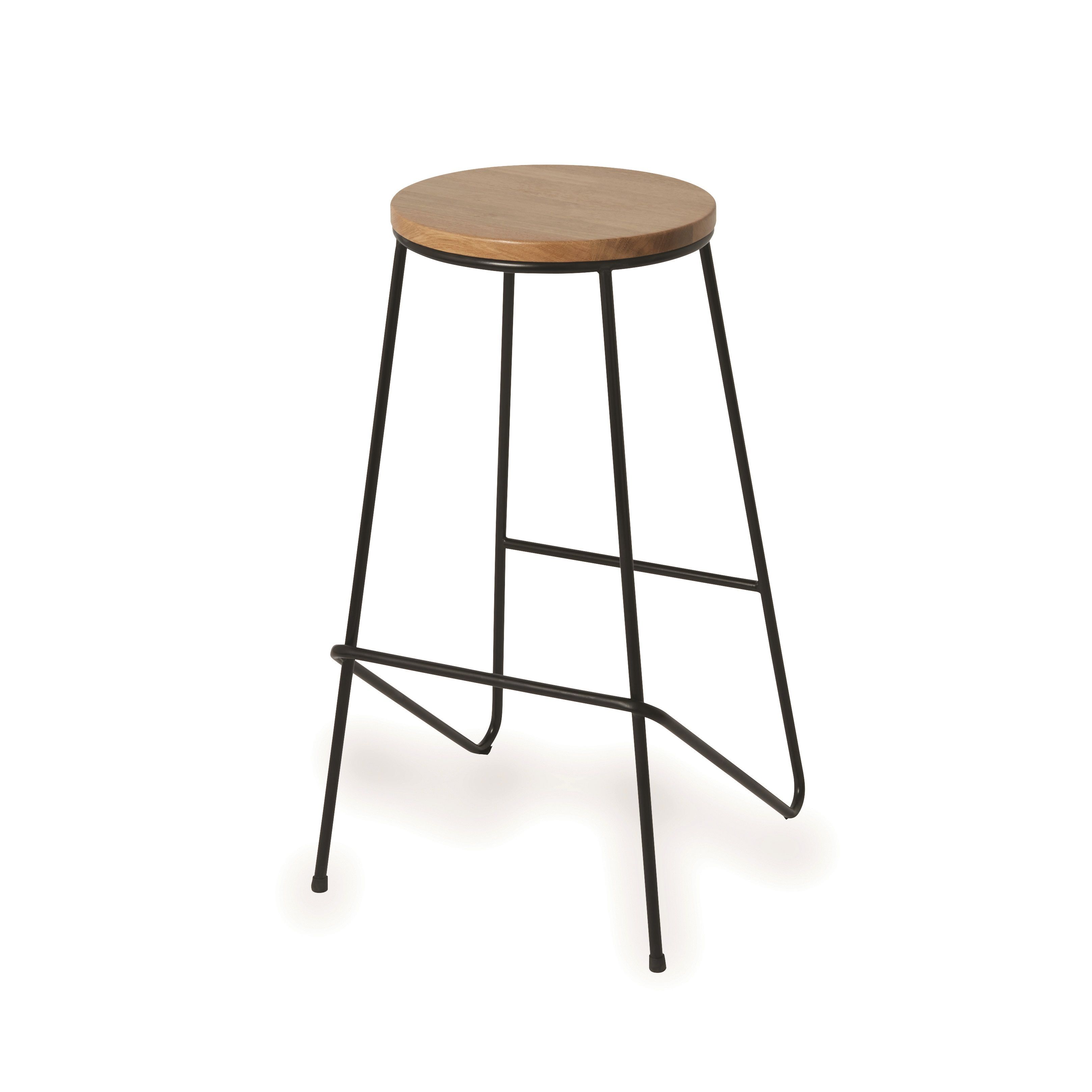 GoodHome Maloux Black Metal Bar stool