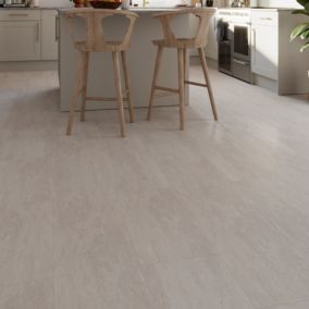 GoodHome Mambo Beige Natural Travertine effect Textured Click vinyl Tile, 2.23m²