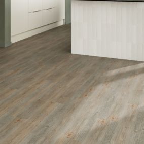 GoodHome Mambo Brown & Blue Distressed Wood effect Synchronised Click vinyl Planks, 2.17m²