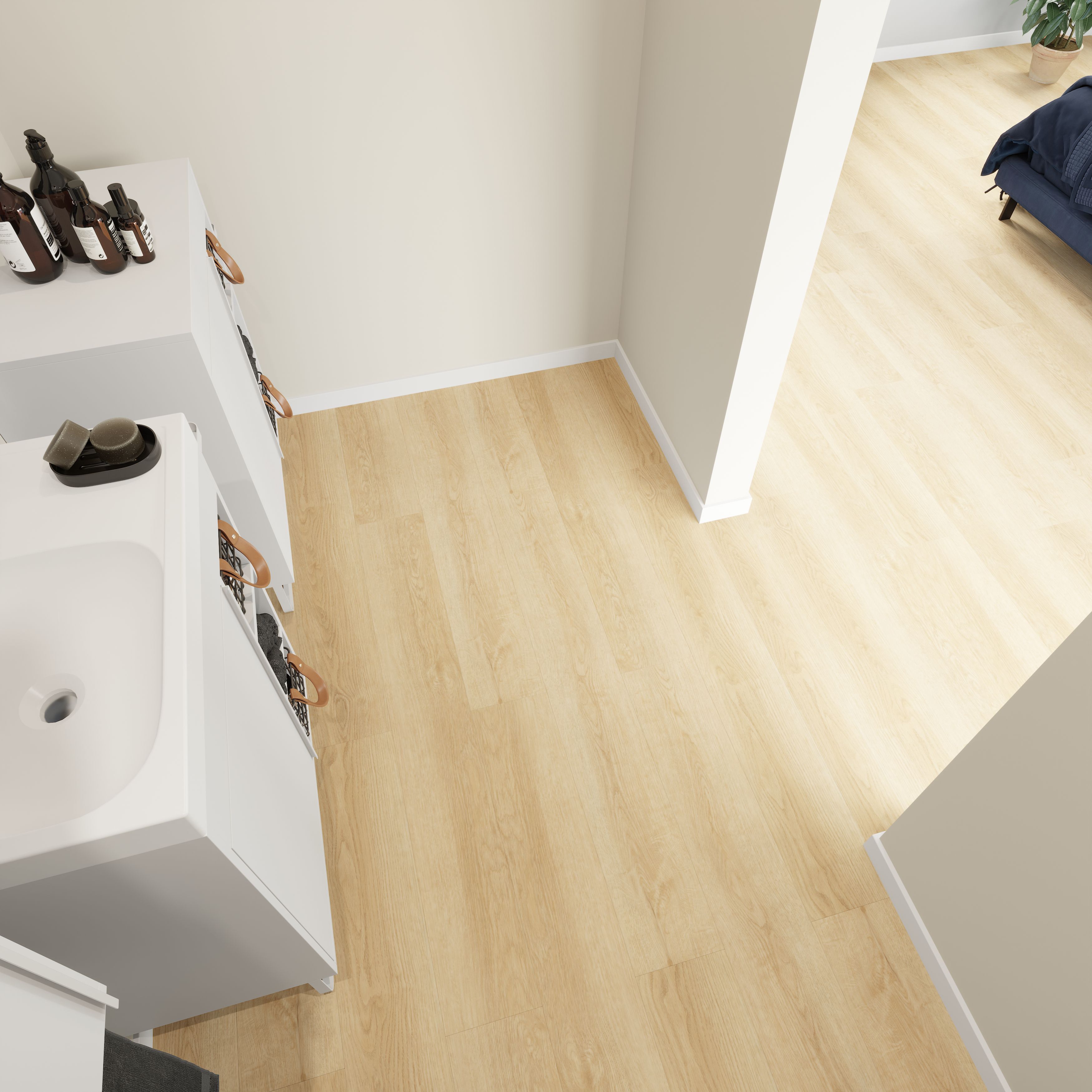 GoodHome Mambo Lulea Light Natural Wood effect Synchronised Click vinyl Planks, 2.17m²