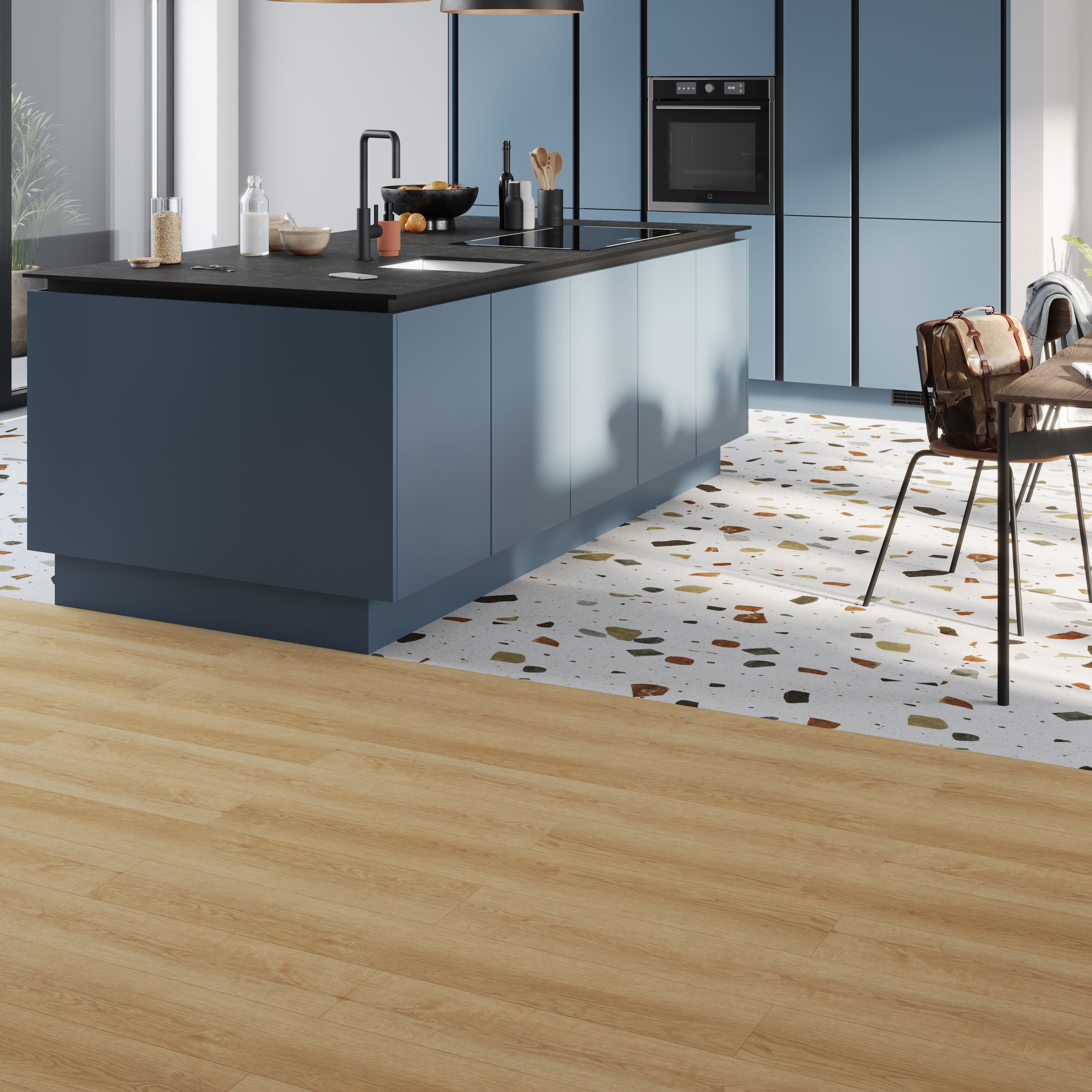 GoodHome Mambo Lulea Light Natural Wood effect Synchronised Click vinyl Planks, 2.17m²