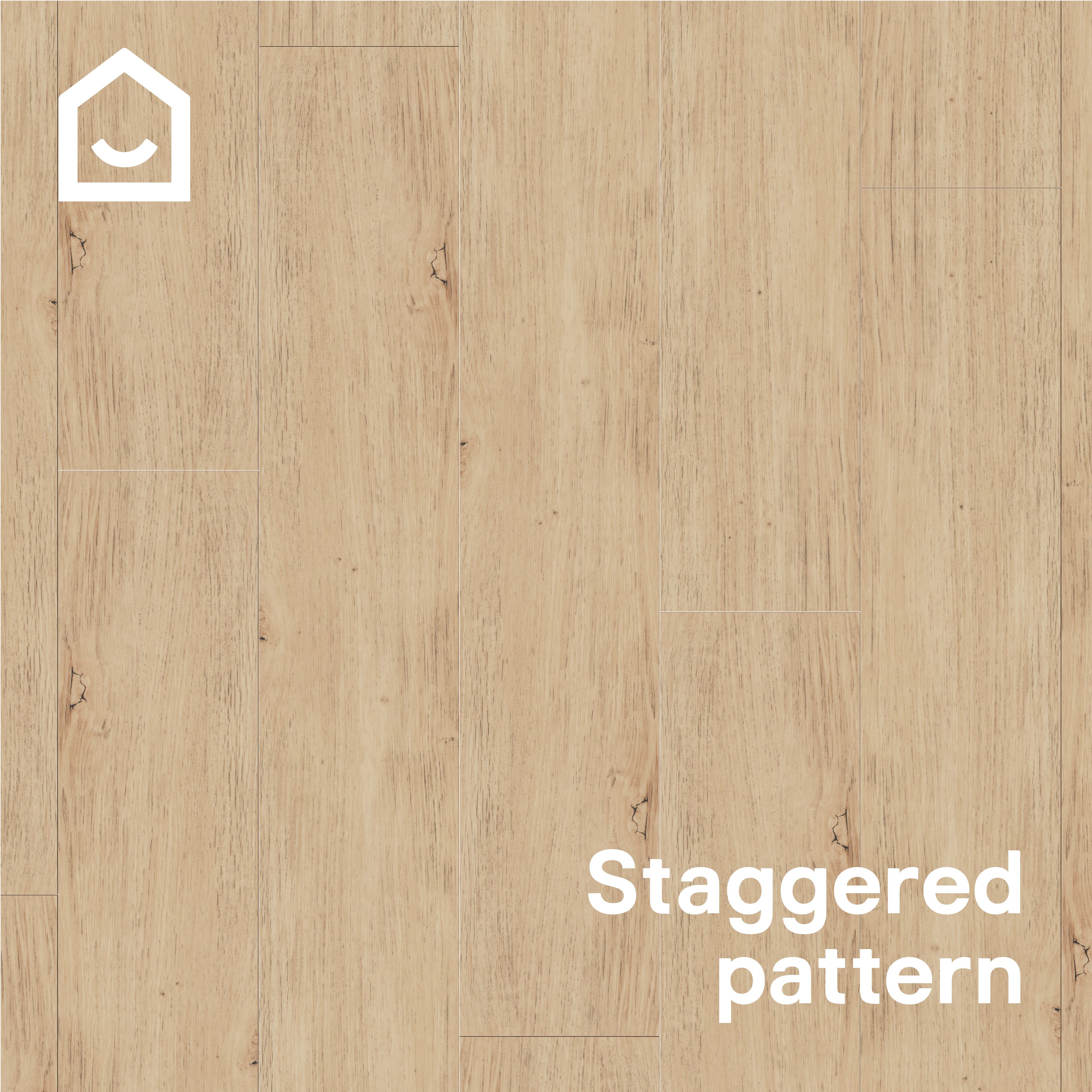 GoodHome Mambo Lulea Natural Knotted Wood effect Synchronised Click vinyl Planks, 2.17m²