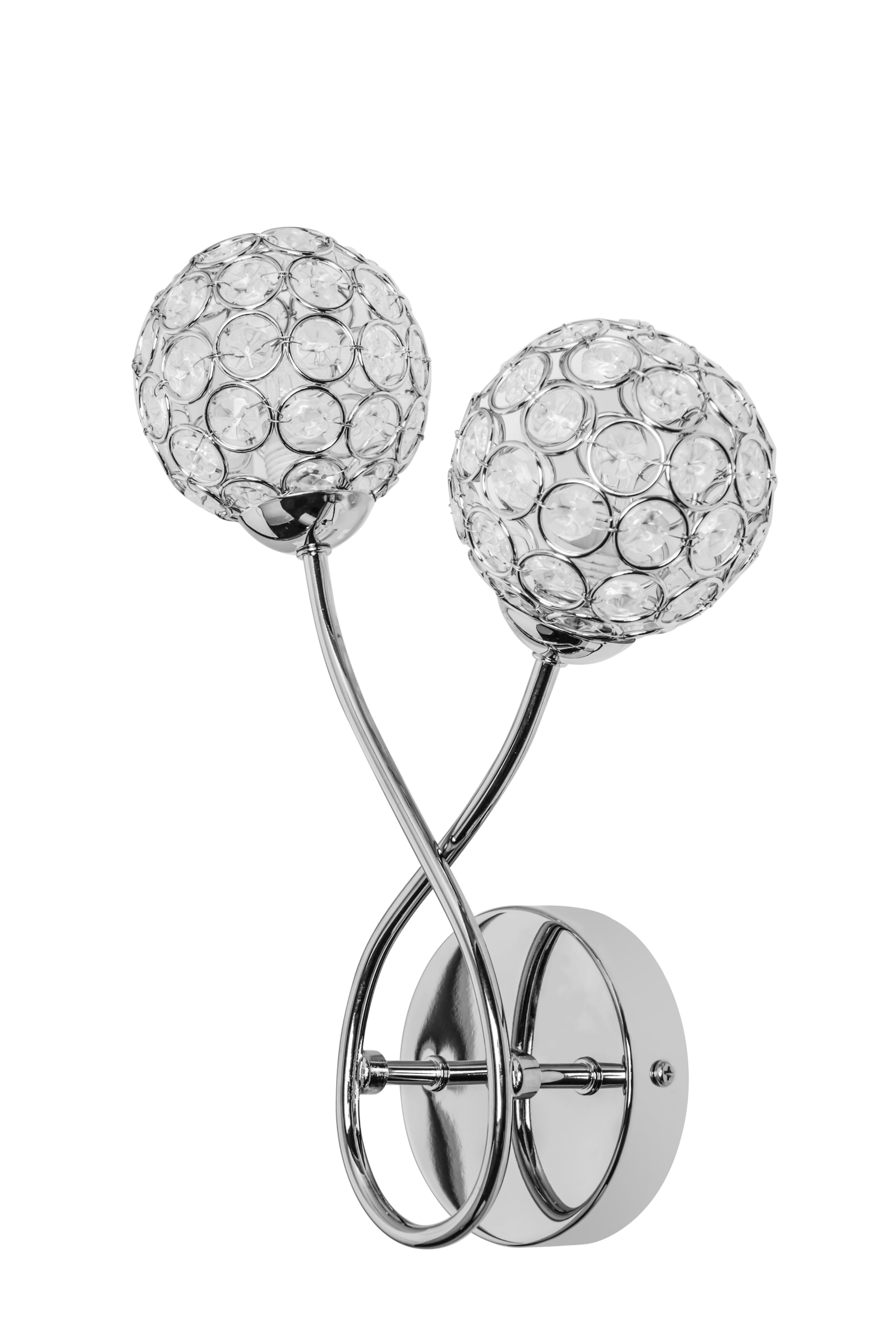 GoodHome Mantus Chrome effect Double Wall light