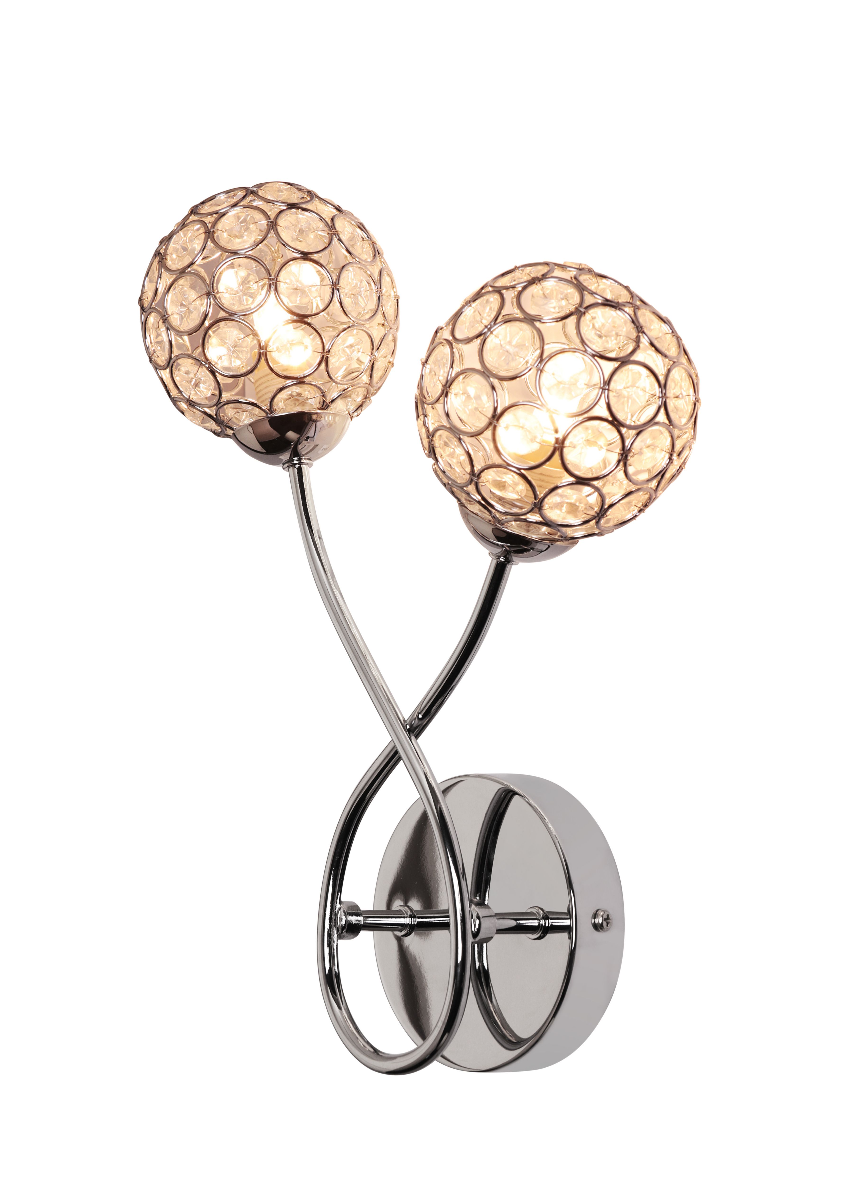 GoodHome Mantus Chrome effect Double Wall light