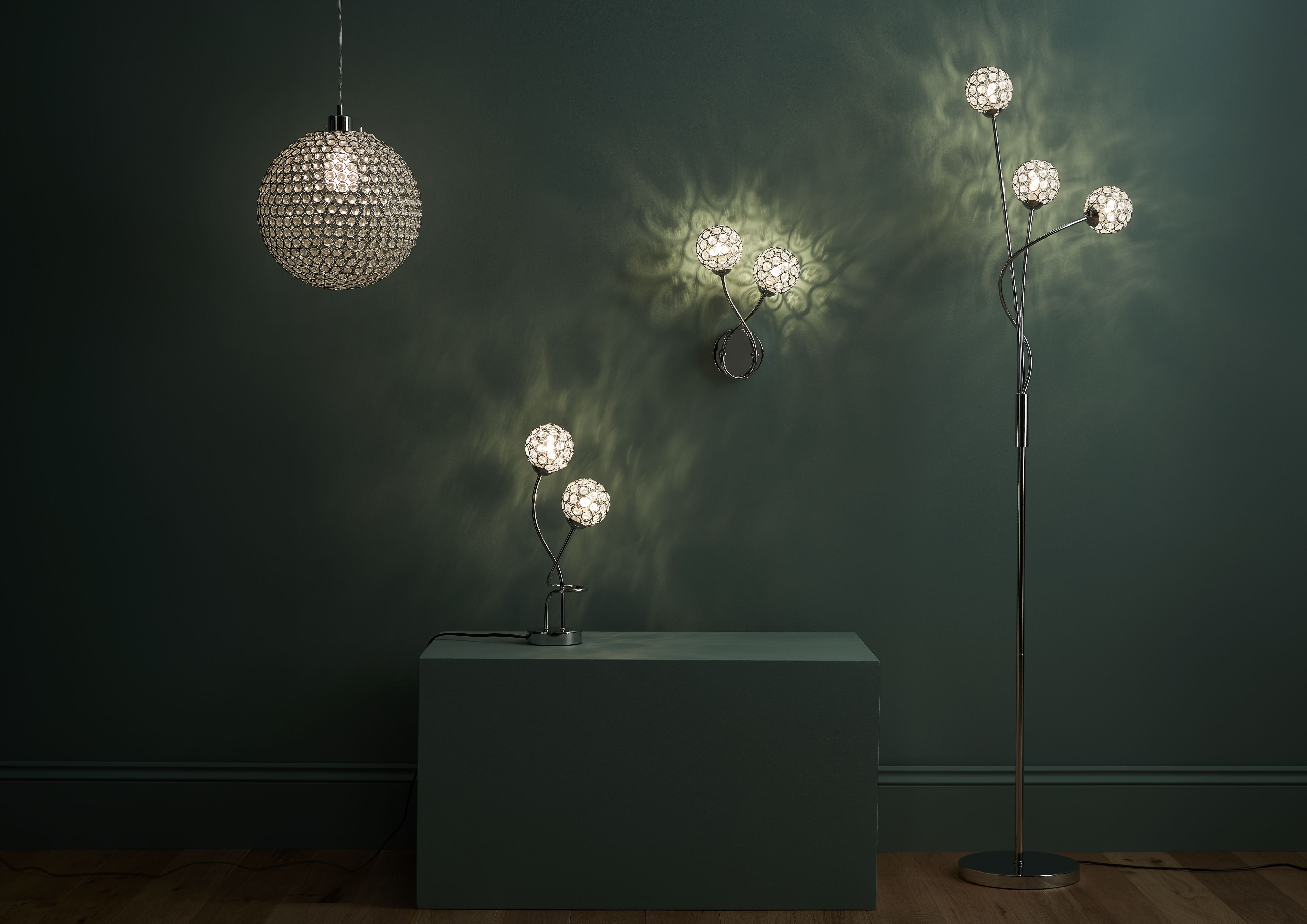 GoodHome Mantus Chrome effect Table light
