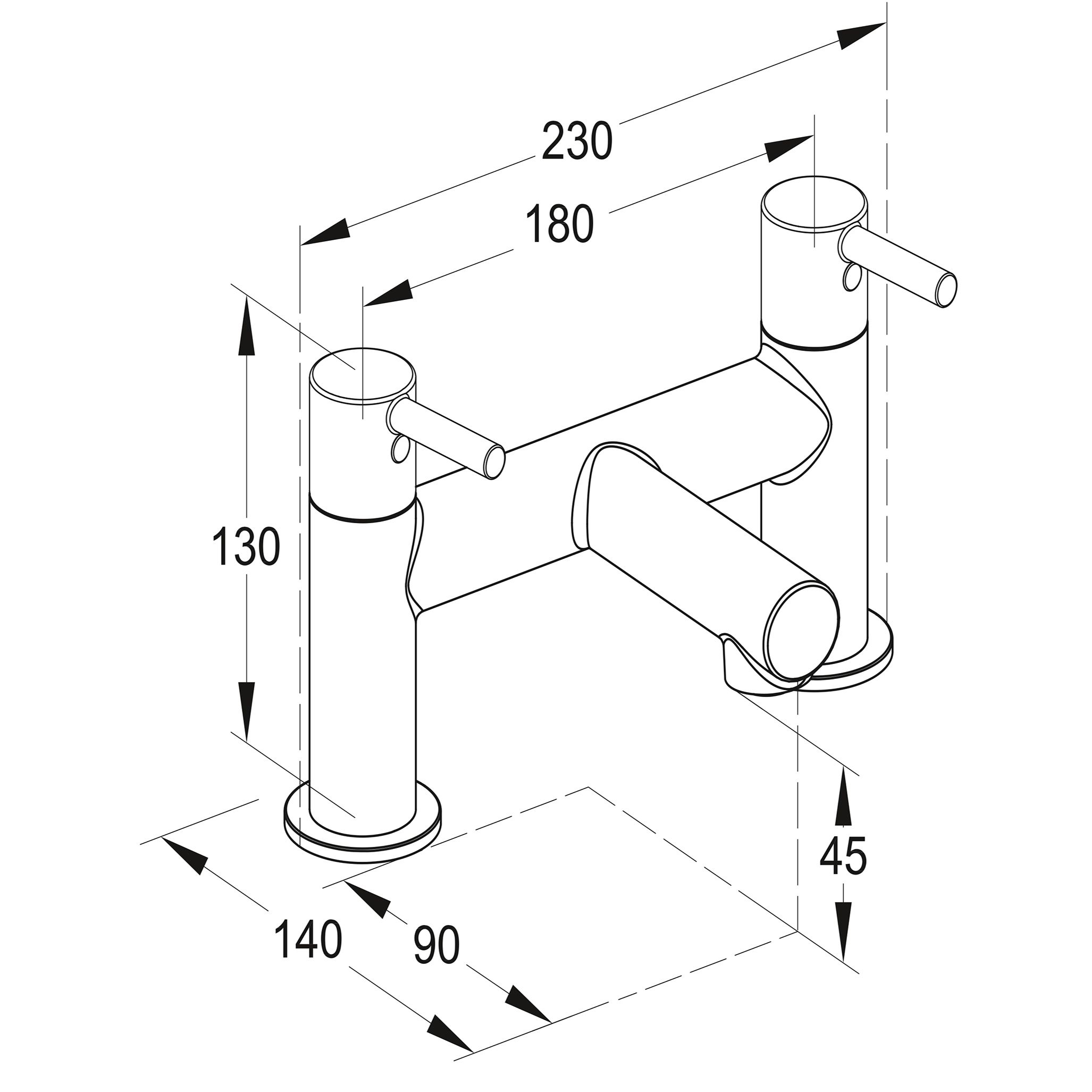 GoodHome Manual Bath Filler Tap