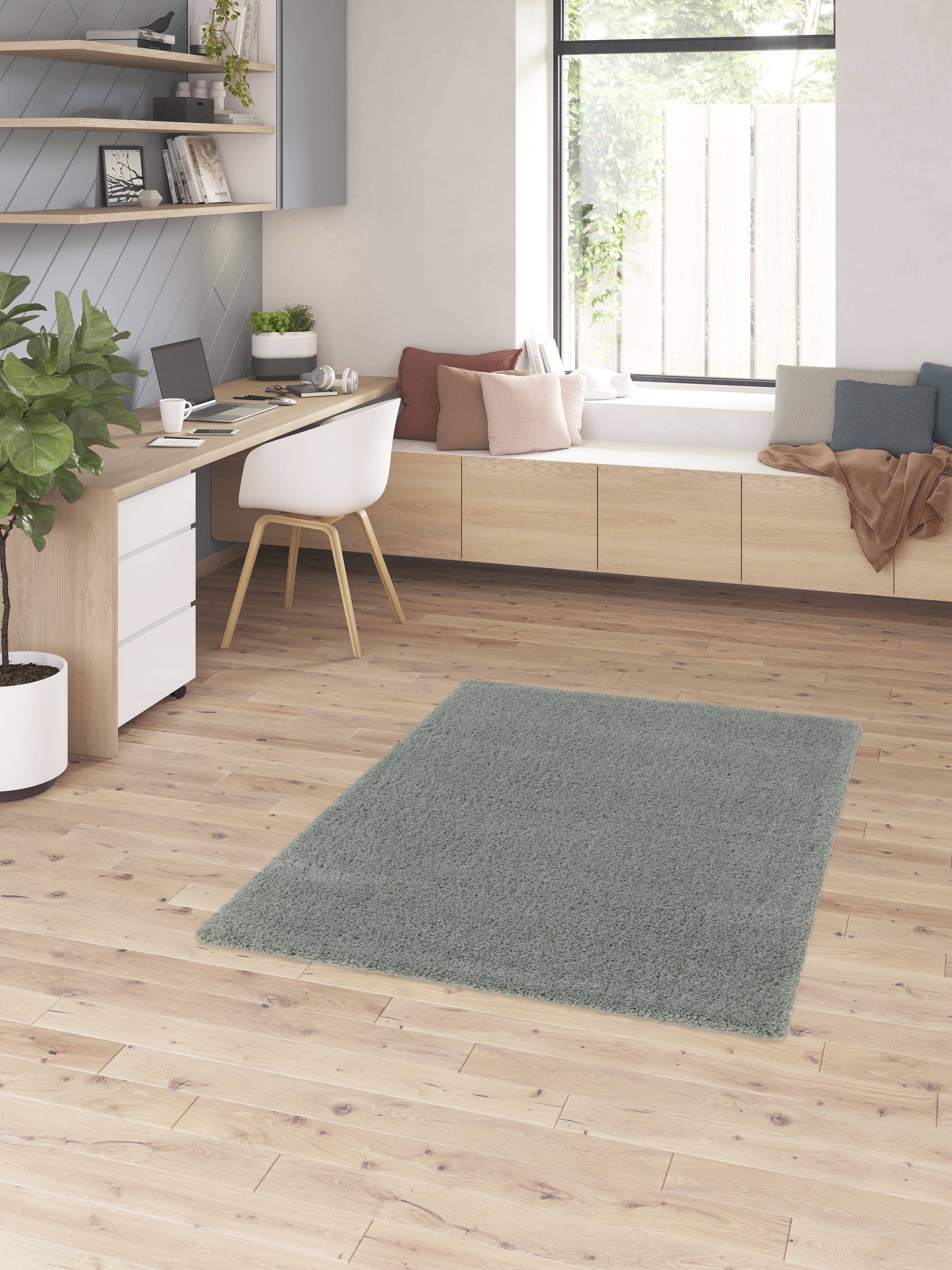 GoodHome Manzo Blue Rug 150cmx80cm
